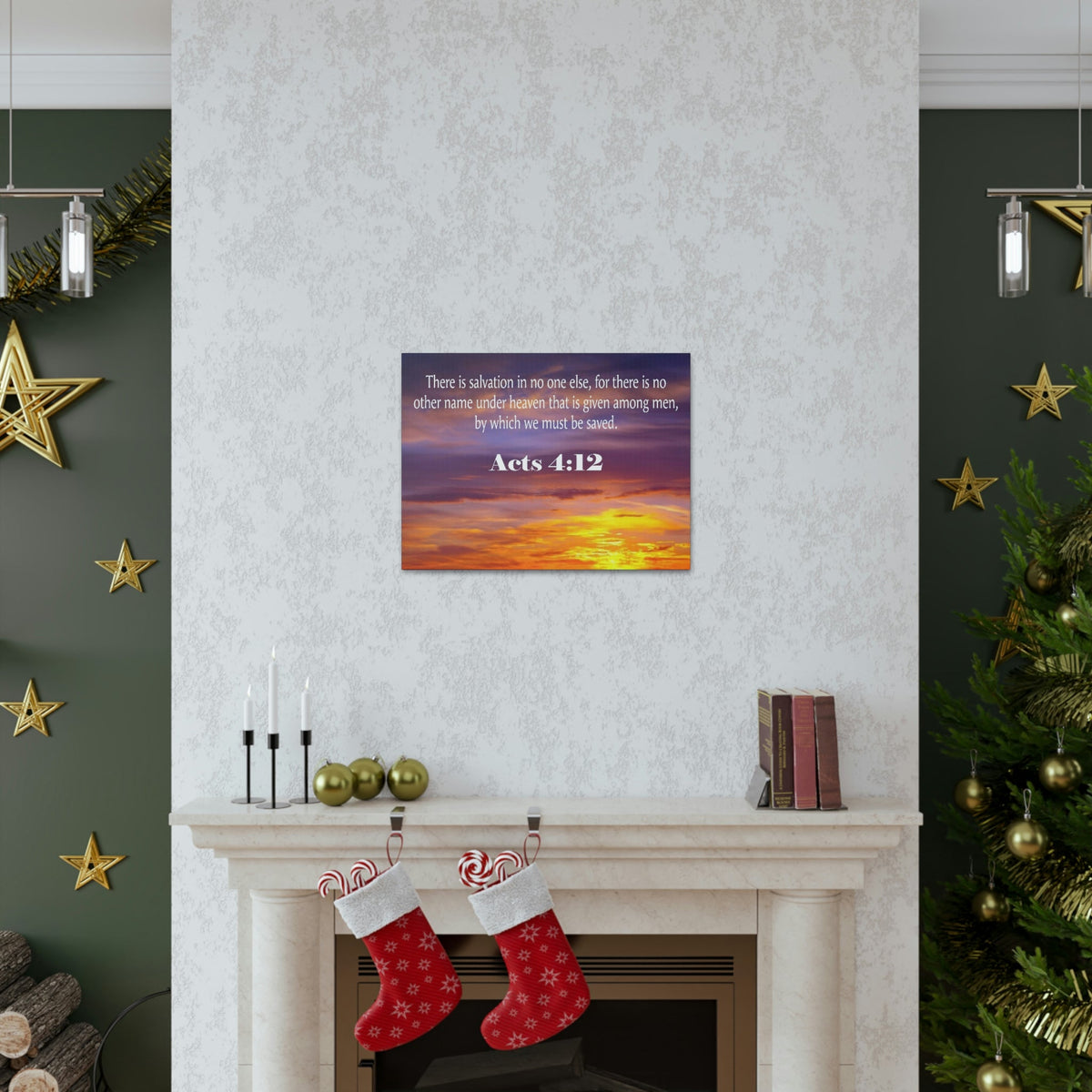Scripture Walls Salvation Acts 4:12 Bible Verse Canvas Christian Wall Art Ready to Hang Unframed-Express Your Love Gifts