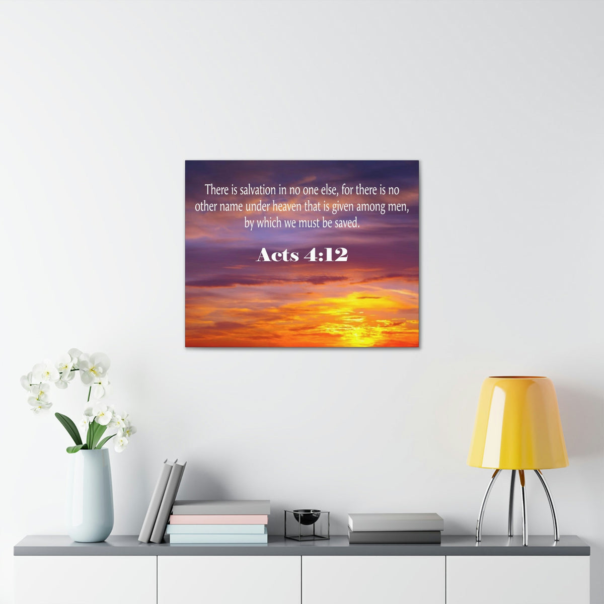 Scripture Walls Salvation Acts 4:12 Bible Verse Canvas Christian Wall Art Ready to Hang Unframed-Express Your Love Gifts