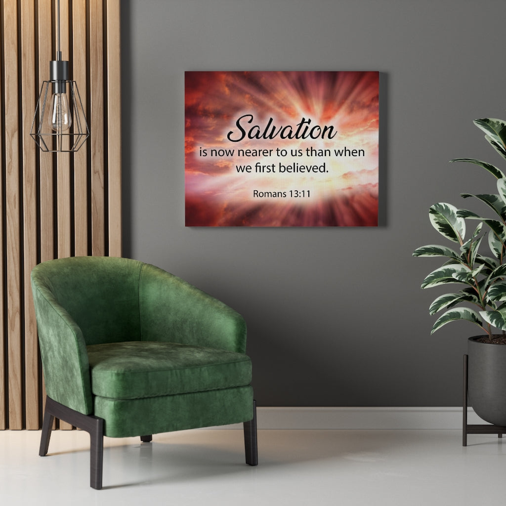 Scripture Walls Salvation is Near Romans 13:11 Christian Home Decor Bible Art Unframed-Express Your Love Gifts