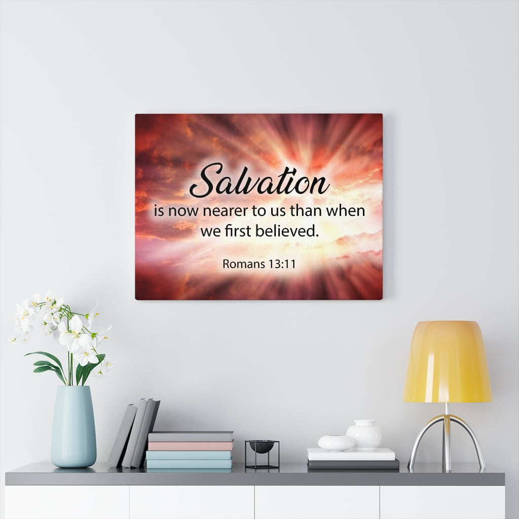Scripture Walls Salvation is Near Romans 13:11 Christian Home Decor Bible Art Unframed-Express Your Love Gifts