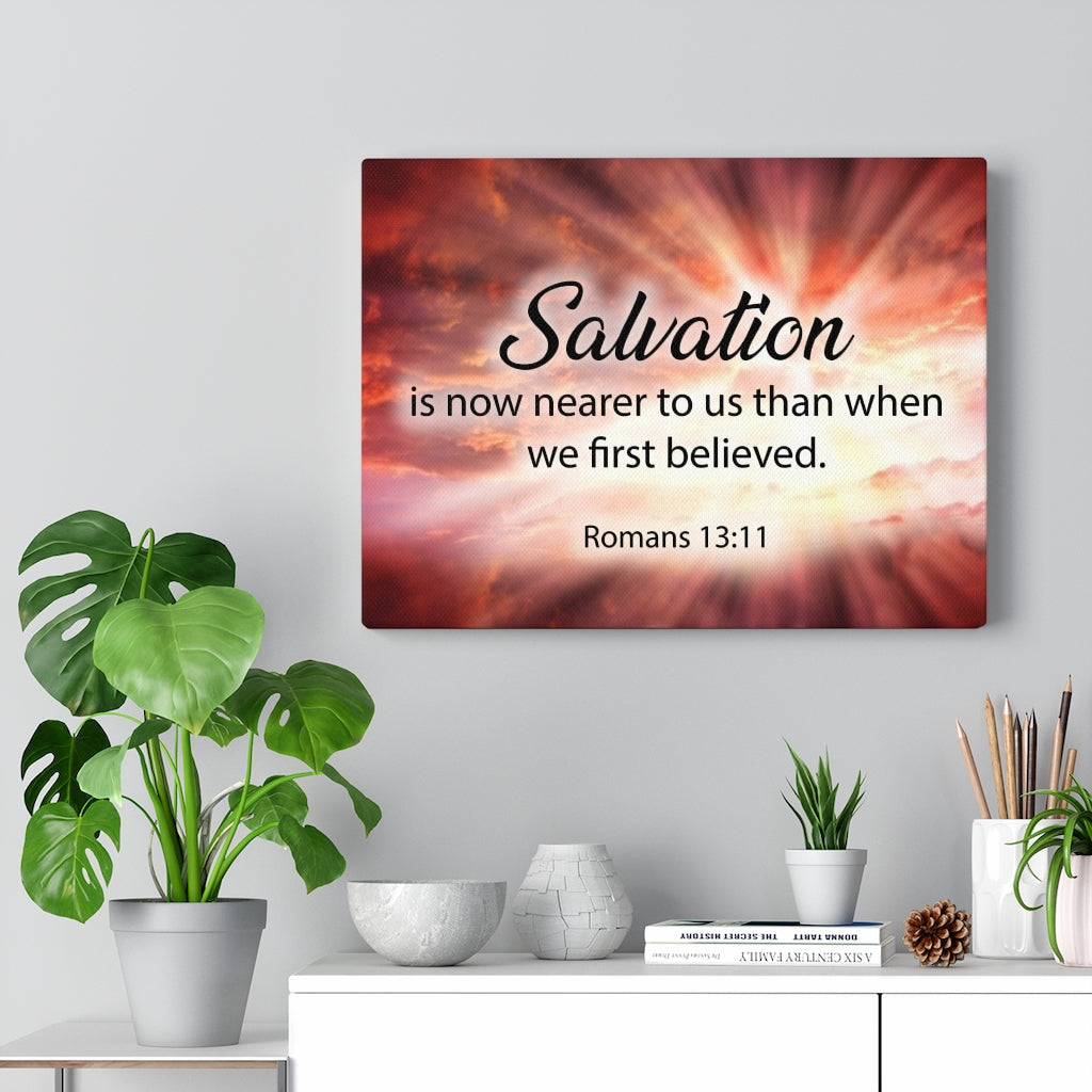 Scripture Walls Salvation is Near Romans 13:11 Christian Home Decor Bible Art Unframed-Express Your Love Gifts