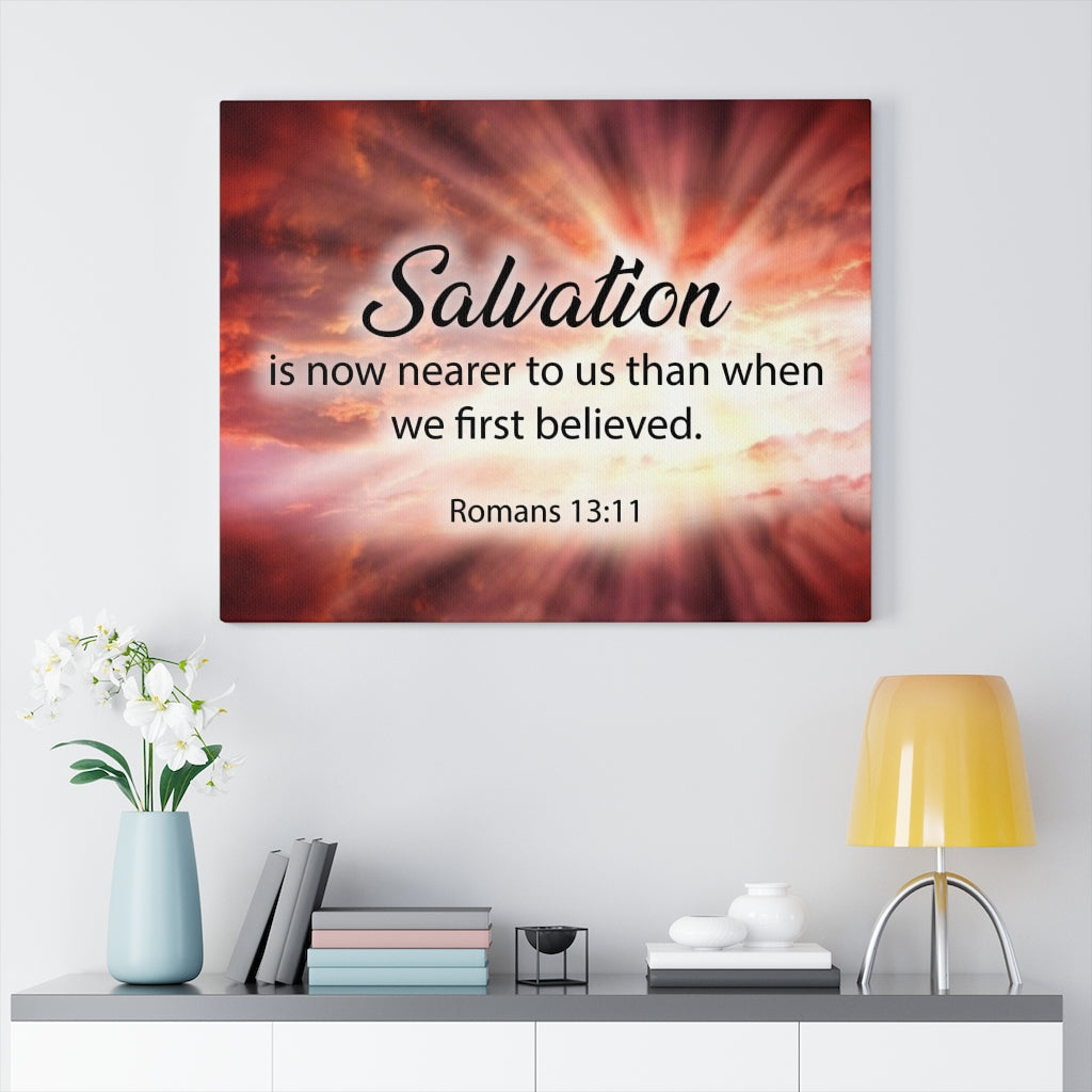 Scripture Walls Salvation is Near Romans 13:11 Christian Home Decor Bible Art Unframed-Express Your Love Gifts
