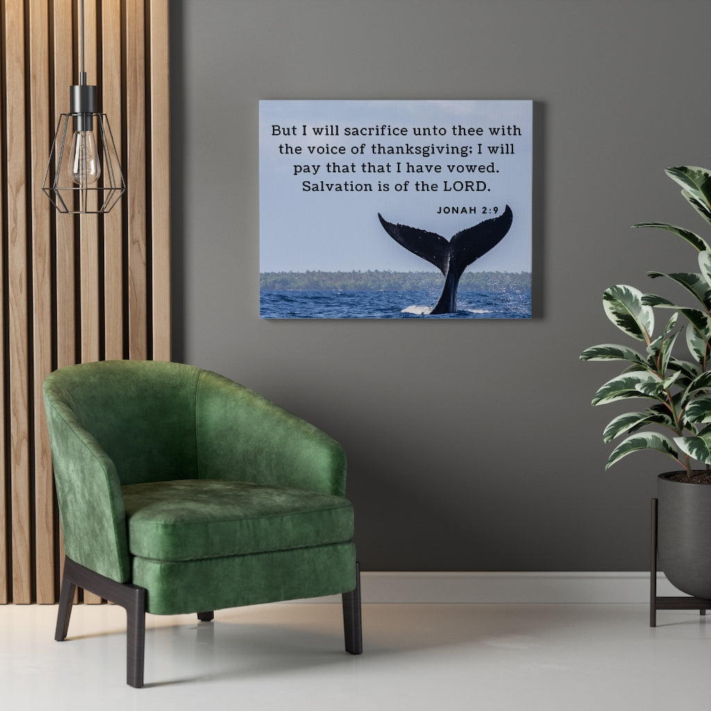 Scripture Walls Salvation Jonah 2:9 Bible Verse Canvas Christian Wall Art Ready to Hang Unframed-Express Your Love Gifts
