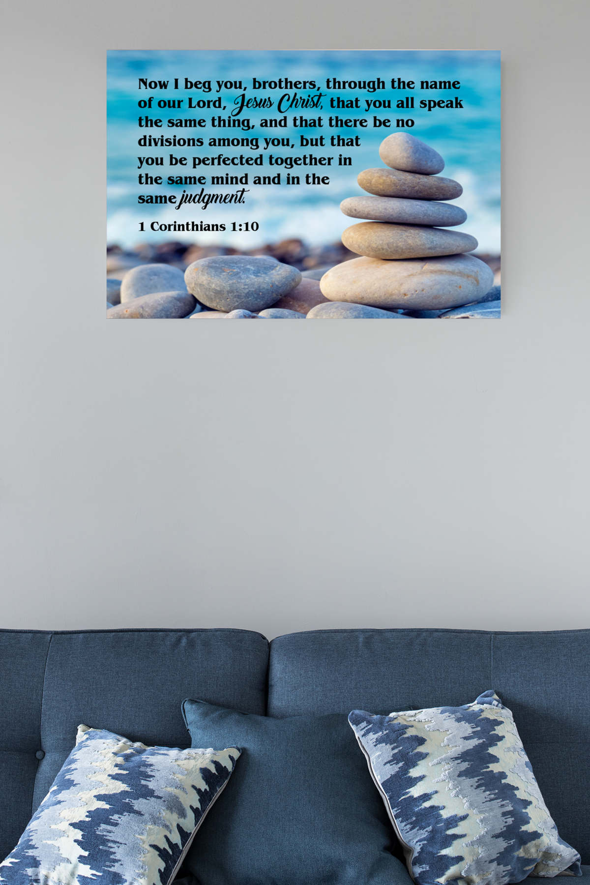 Scripture Walls Same Judgment Corinthians 1:10 Scripture Bible Verse Canvas Christian Wall Art Ready to Hang Unframed-Express Your Love Gifts