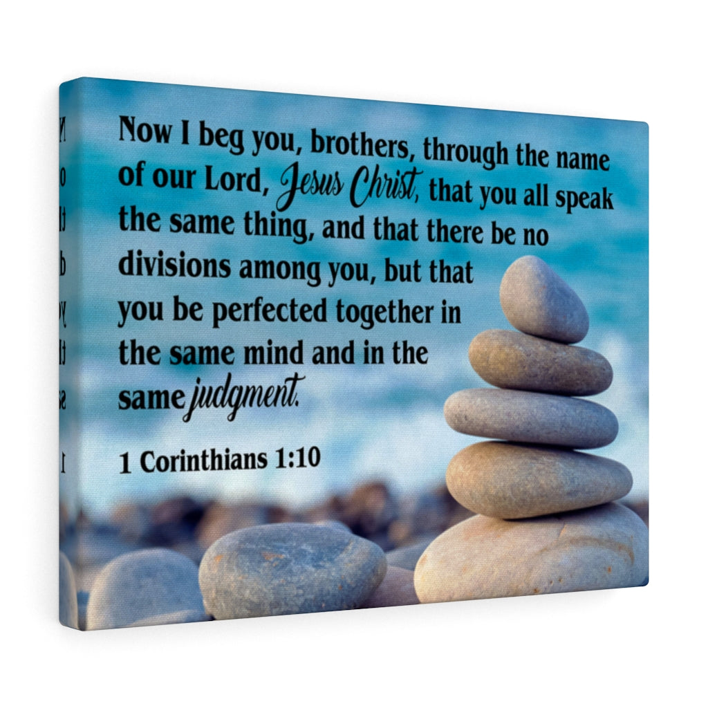 Scripture Walls Same Judgment Corinthians 1:10 Scripture Bible Verse Canvas Christian Wall Art Ready to Hang Unframed-Express Your Love Gifts