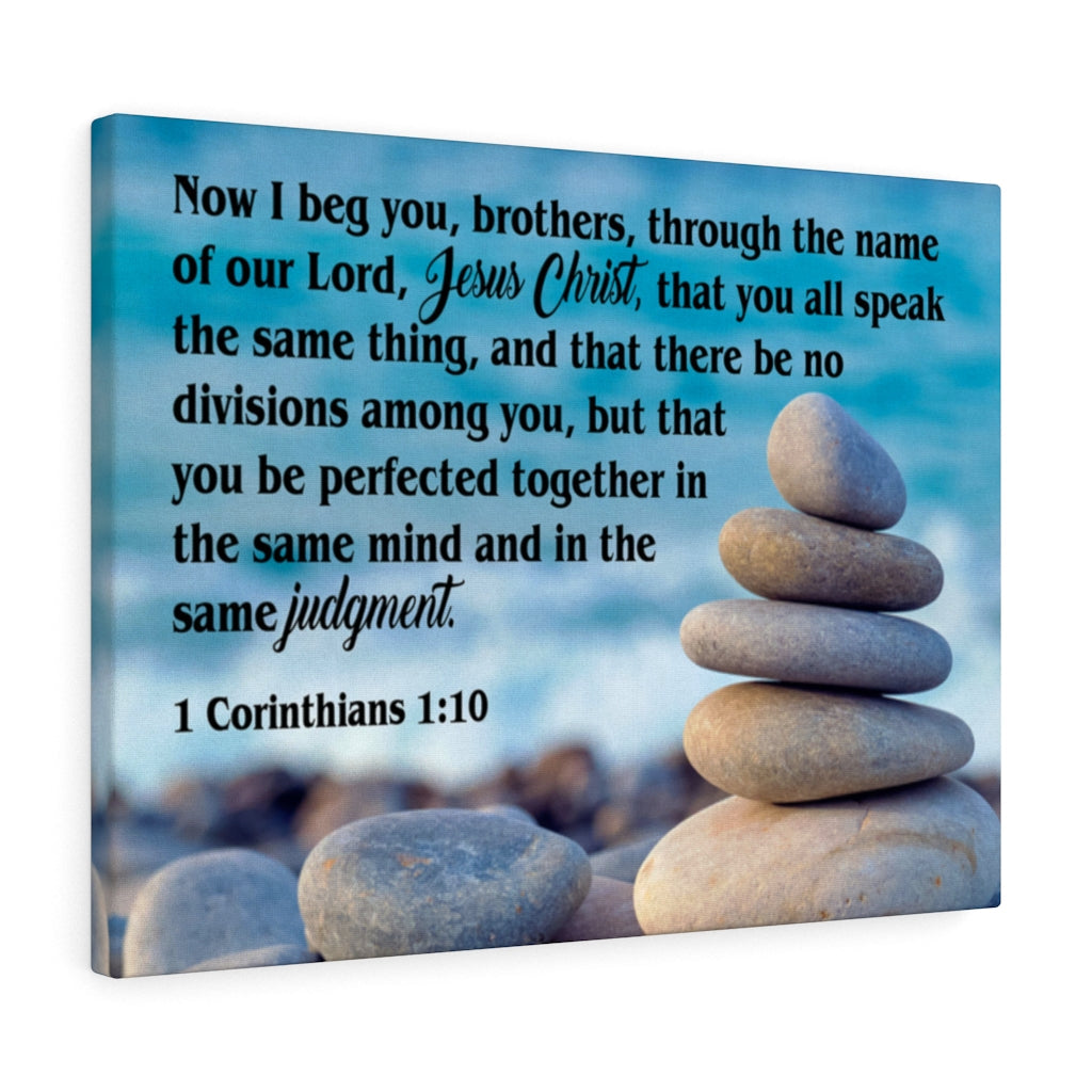 Scripture Walls Same Judgment Corinthians 1:10 Scripture Bible Verse Canvas Christian Wall Art Ready to Hang Unframed-Express Your Love Gifts
