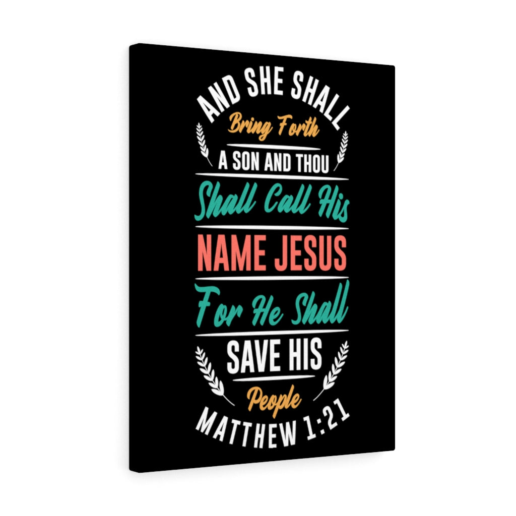 Scripture Walls Save His People Matthew 1:21 Bible Verse Canvas Christian Wall Art Ready to Hang Unframed-Express Your Love Gifts