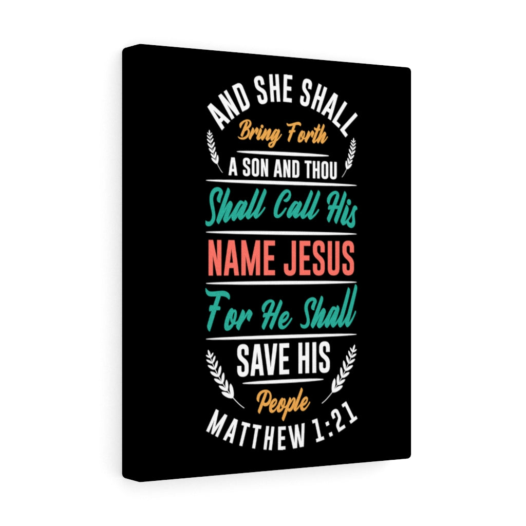 Scripture Walls Save His People Matthew 1:21 Bible Verse Canvas Christian Wall Art Ready to Hang Unframed-Express Your Love Gifts