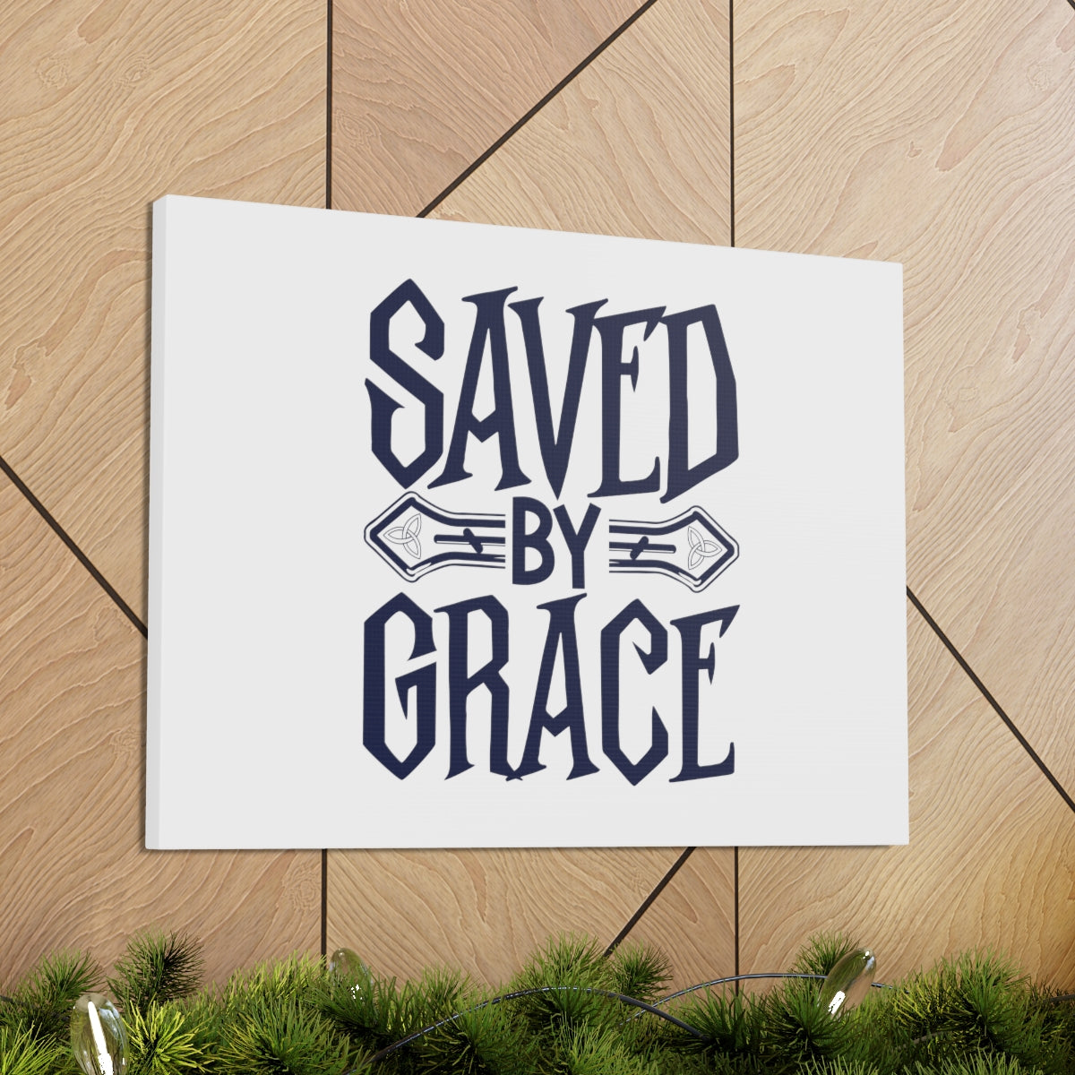 Scripture Walls Saved By Grace Ephesians 1:7 Christian Wall Art Bible Verse Print Ready to Hang Unframed-Express Your Love Gifts
