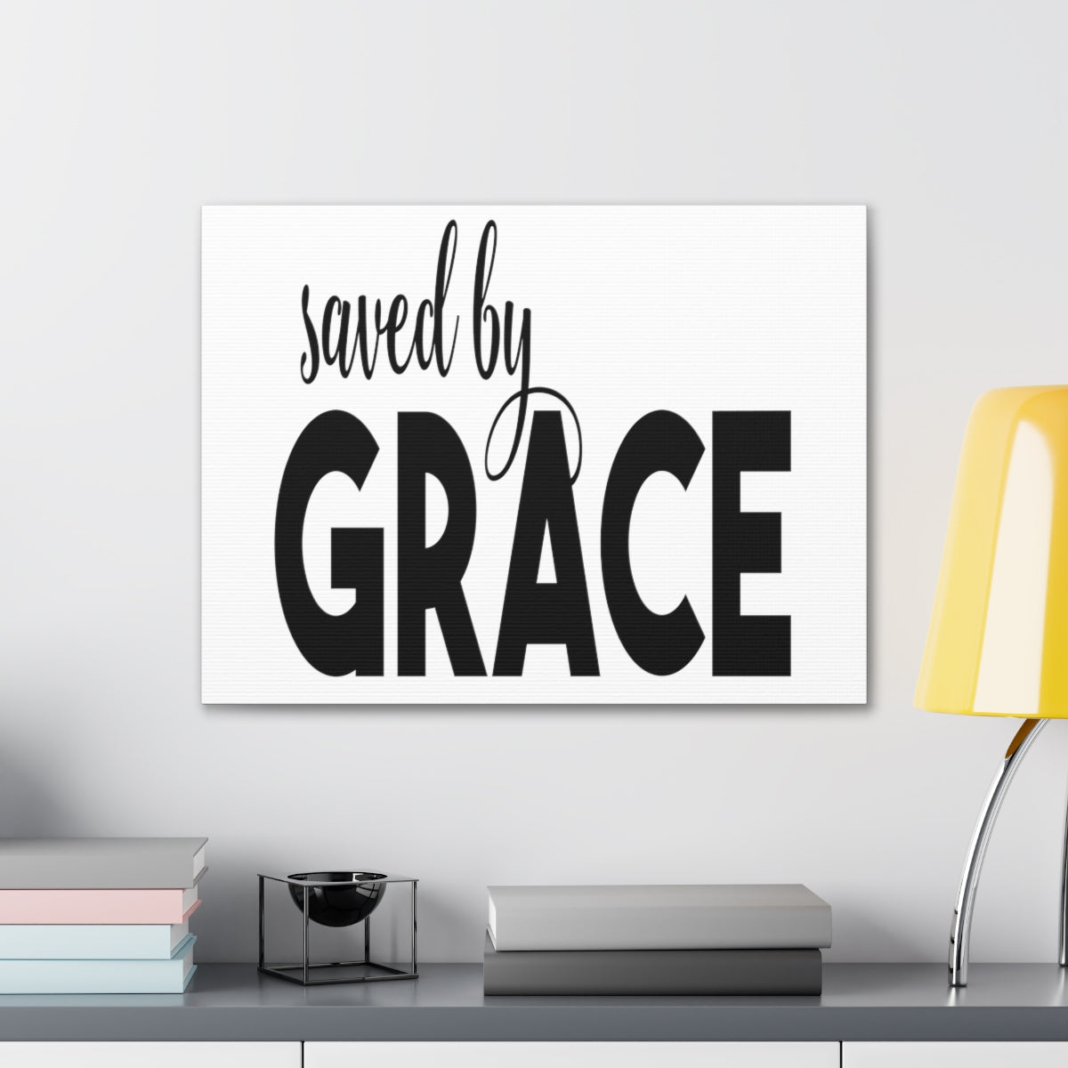 Scripture Walls Saved By Grace Ephesians 2:8-9 Bold Christian Wall Art Print Ready to Hang Unframed-Express Your Love Gifts
