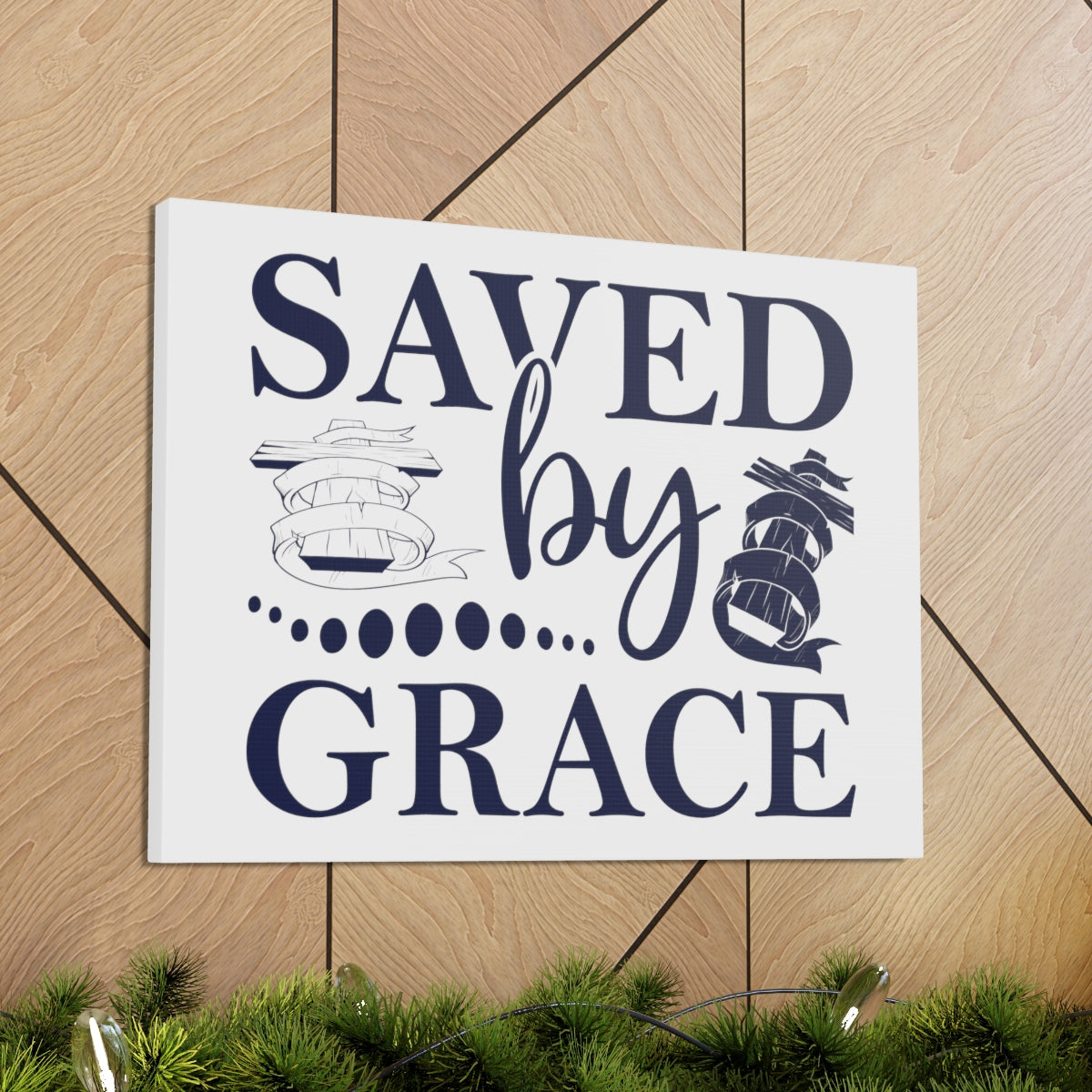 Scripture Walls Saved By Grace Ephesians 2:8-9 Christian Wall Art Print Ready to Hang Unframed-Express Your Love Gifts
