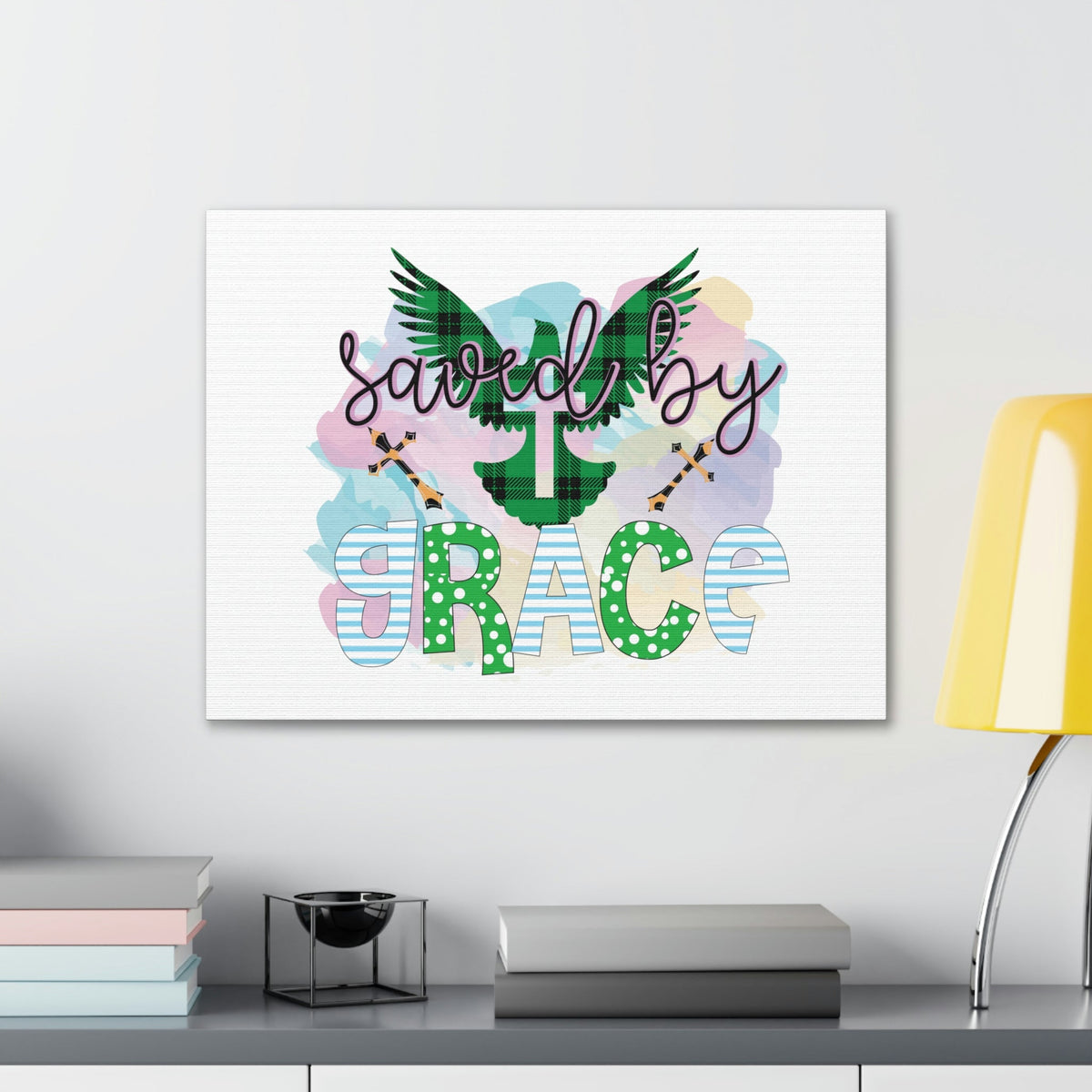 Scripture Walls Saved By Grace Ephesians 2:8-9 Dove Christian Wall Art Bible Verse Print Ready to Hang Unframed-Express Your Love Gifts