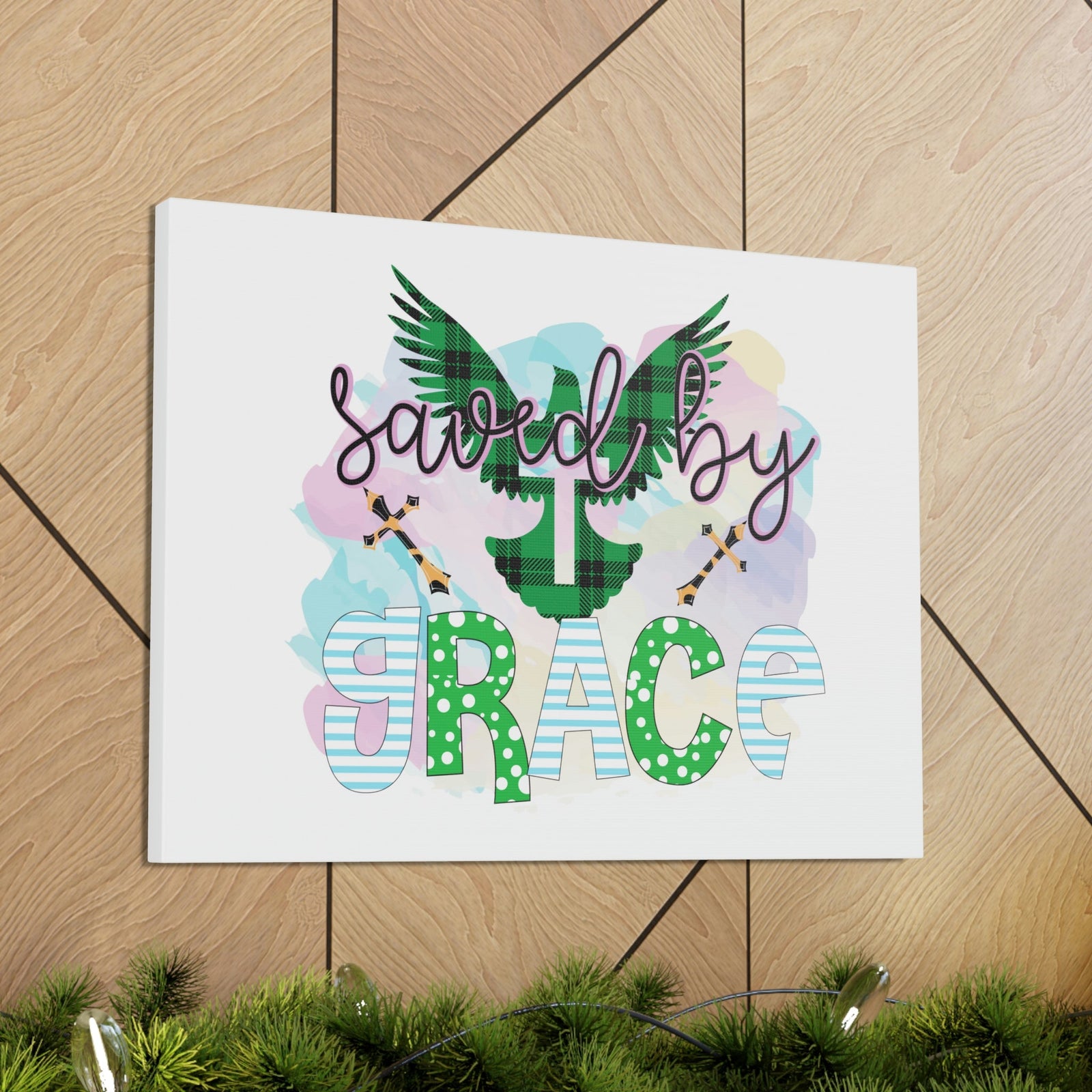 Scripture Walls Saved By Grace Ephesians 2:8-9 Dove Christian Wall Art Bible Verse Print Ready to Hang Unframed-Express Your Love Gifts