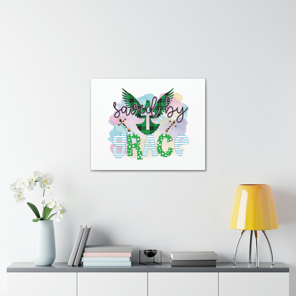 Scripture Walls Saved By Grace Ephesians 2:8-9 Dove Christian Wall Art Bible Verse Print Ready to Hang Unframed-Express Your Love Gifts