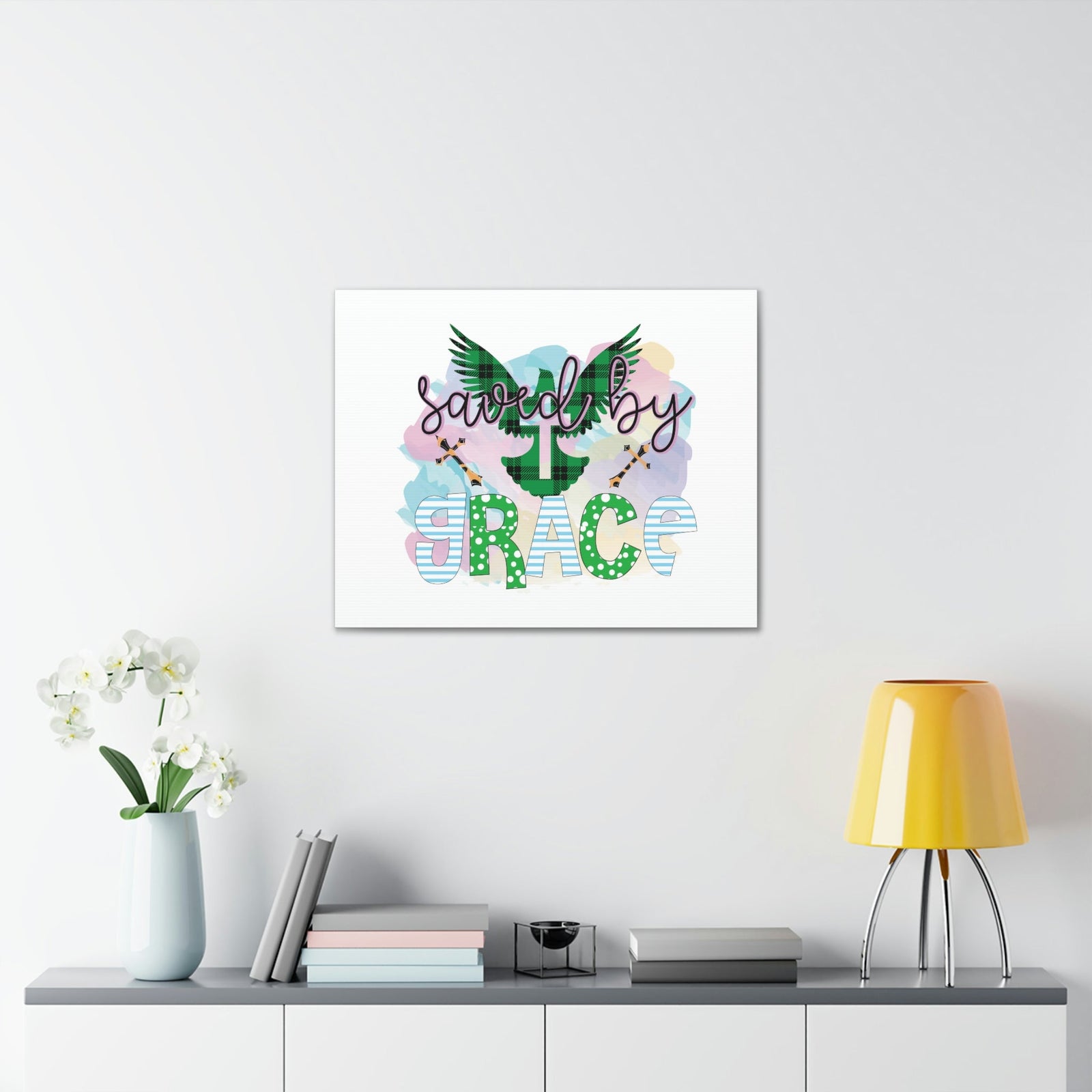 Scripture Walls Saved By Grace Ephesians 2:8-9 Dove Christian Wall Art Bible Verse Print Ready to Hang Unframed-Express Your Love Gifts