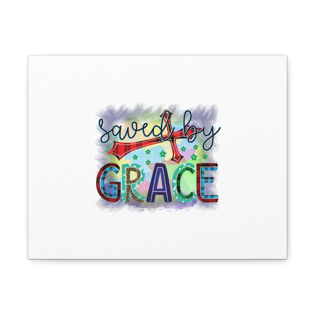 Scripture Walls Saved By Grace Ephesians 2:8-9 Gray Square Christian Wall Art Bible Verse Print Ready to Hang Unframed-Express Your Love Gifts