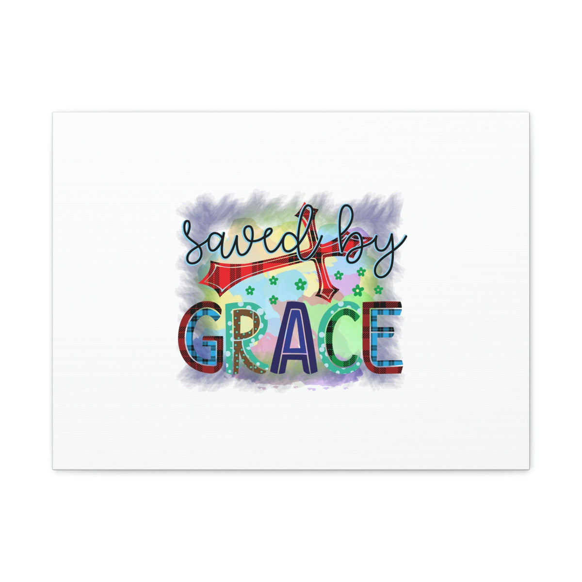 Scripture Walls Saved By Grace Ephesians 2:8-9 Gray Square Christian Wall Art Bible Verse Print Ready to Hang Unframed-Express Your Love Gifts