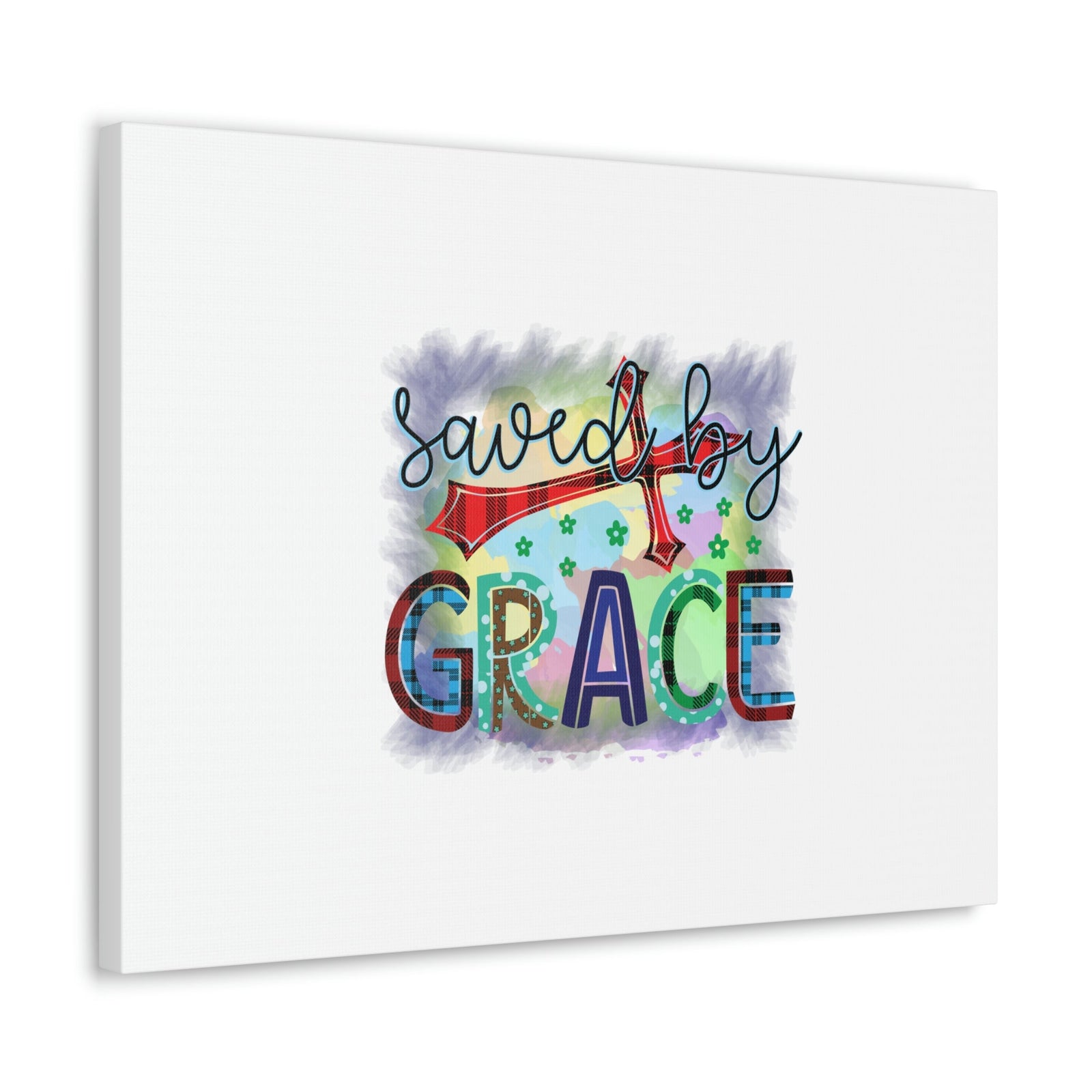 Scripture Walls Saved By Grace Ephesians 2:8-9 Gray Square Christian Wall Art Bible Verse Print Ready to Hang Unframed-Express Your Love Gifts