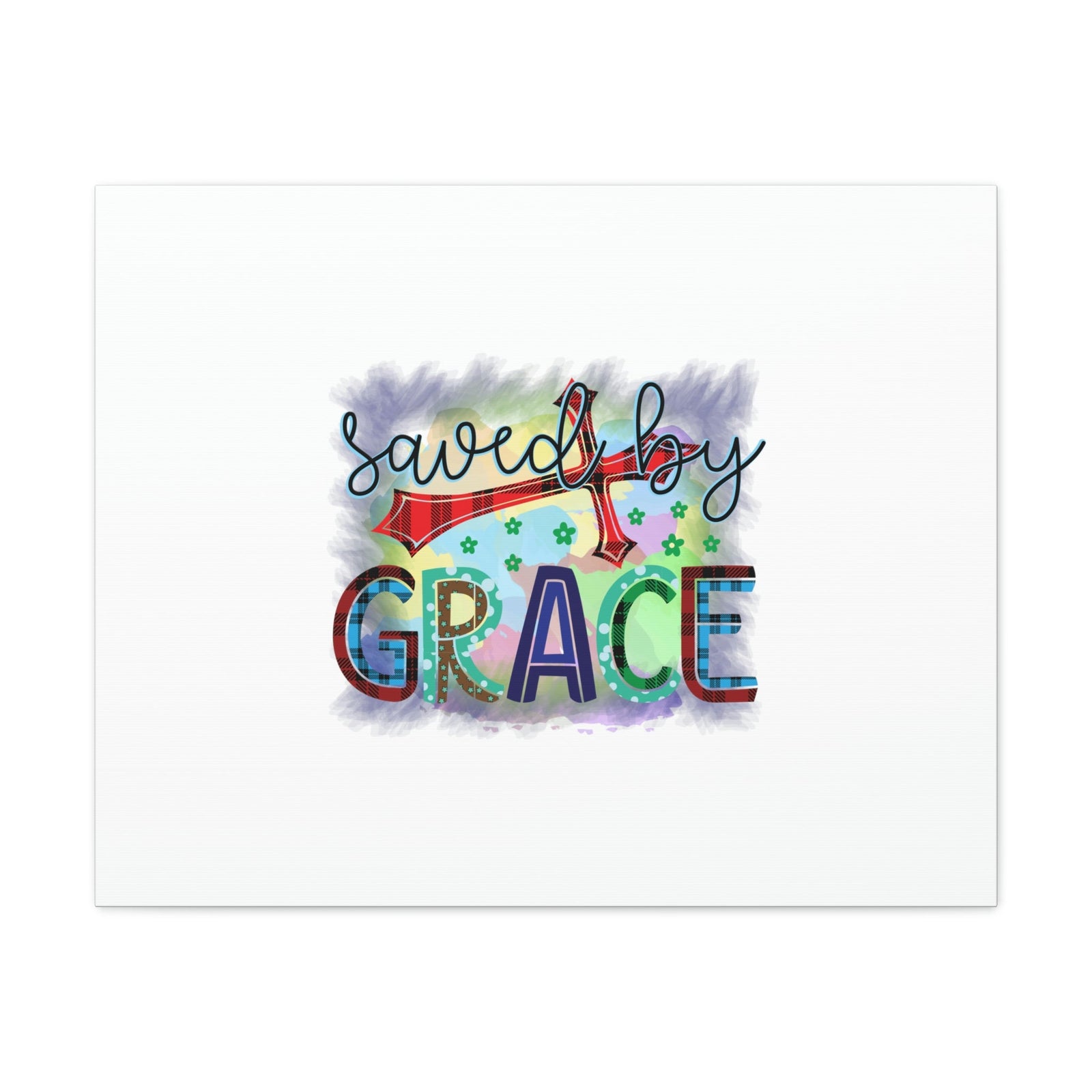 Scripture Walls Saved By Grace Ephesians 2:8-9 Gray Square Christian Wall Art Bible Verse Print Ready to Hang Unframed-Express Your Love Gifts