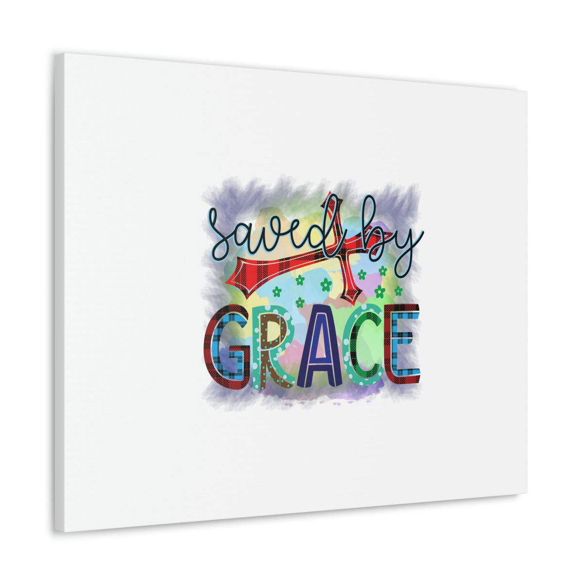 Scripture Walls Saved By Grace Ephesians 2:8-9 Gray Square Christian Wall Art Bible Verse Print Ready to Hang Unframed-Express Your Love Gifts