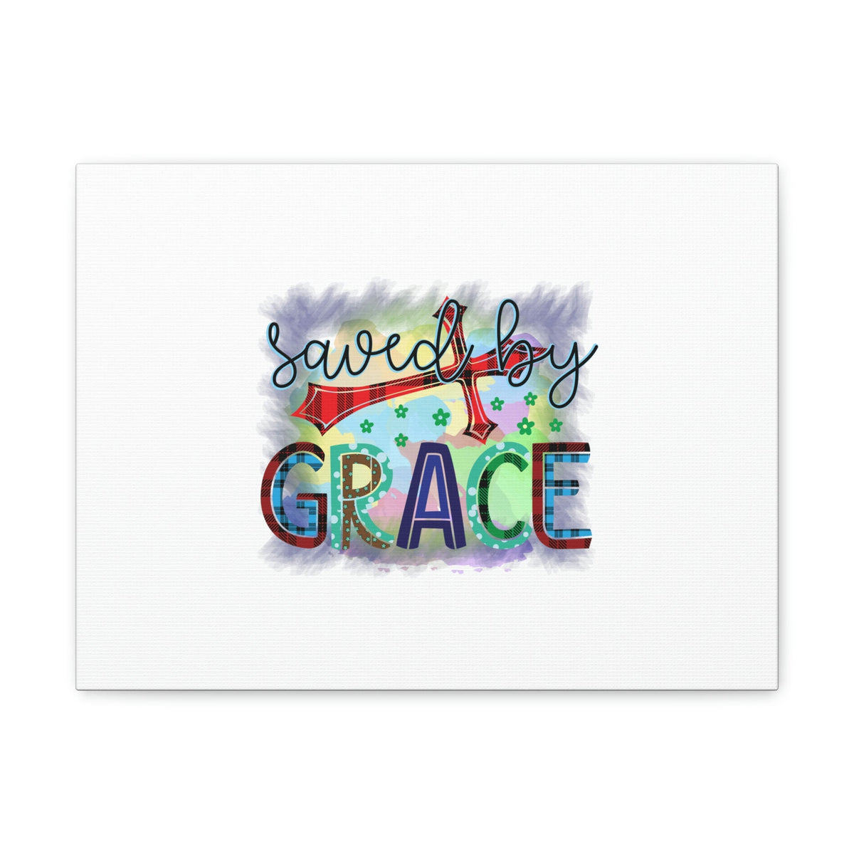 Scripture Walls Saved By Grace Ephesians 2:8-9 Gray Square Christian Wall Art Bible Verse Print Ready to Hang Unframed-Express Your Love Gifts