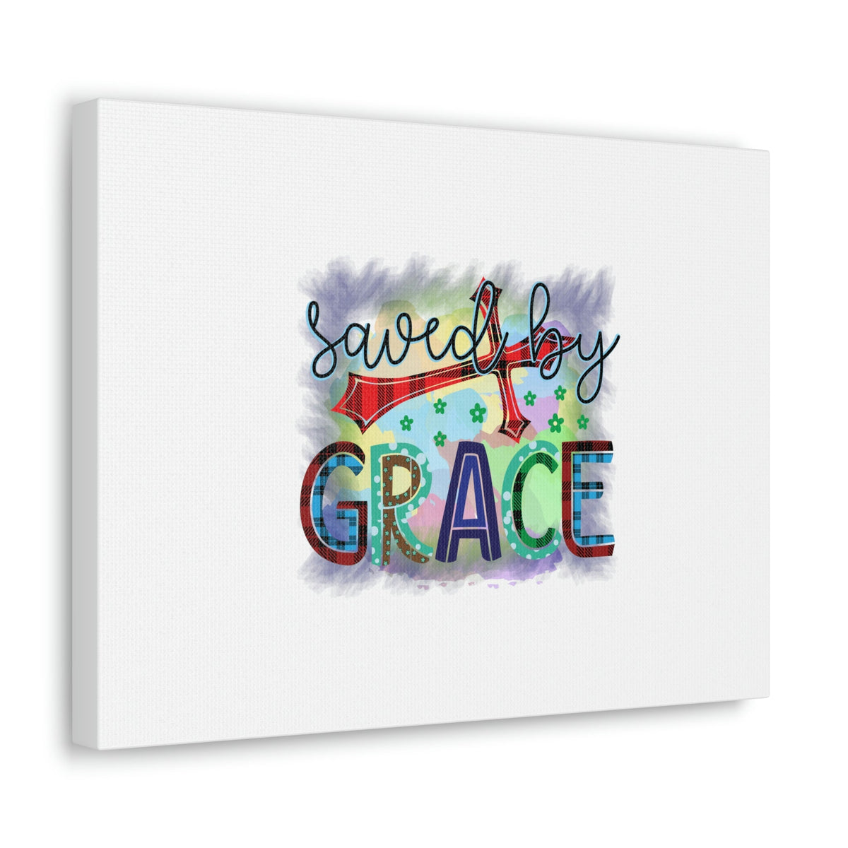 Scripture Walls Saved By Grace Ephesians 2:8-9 Gray Square Christian Wall Art Bible Verse Print Ready to Hang Unframed-Express Your Love Gifts