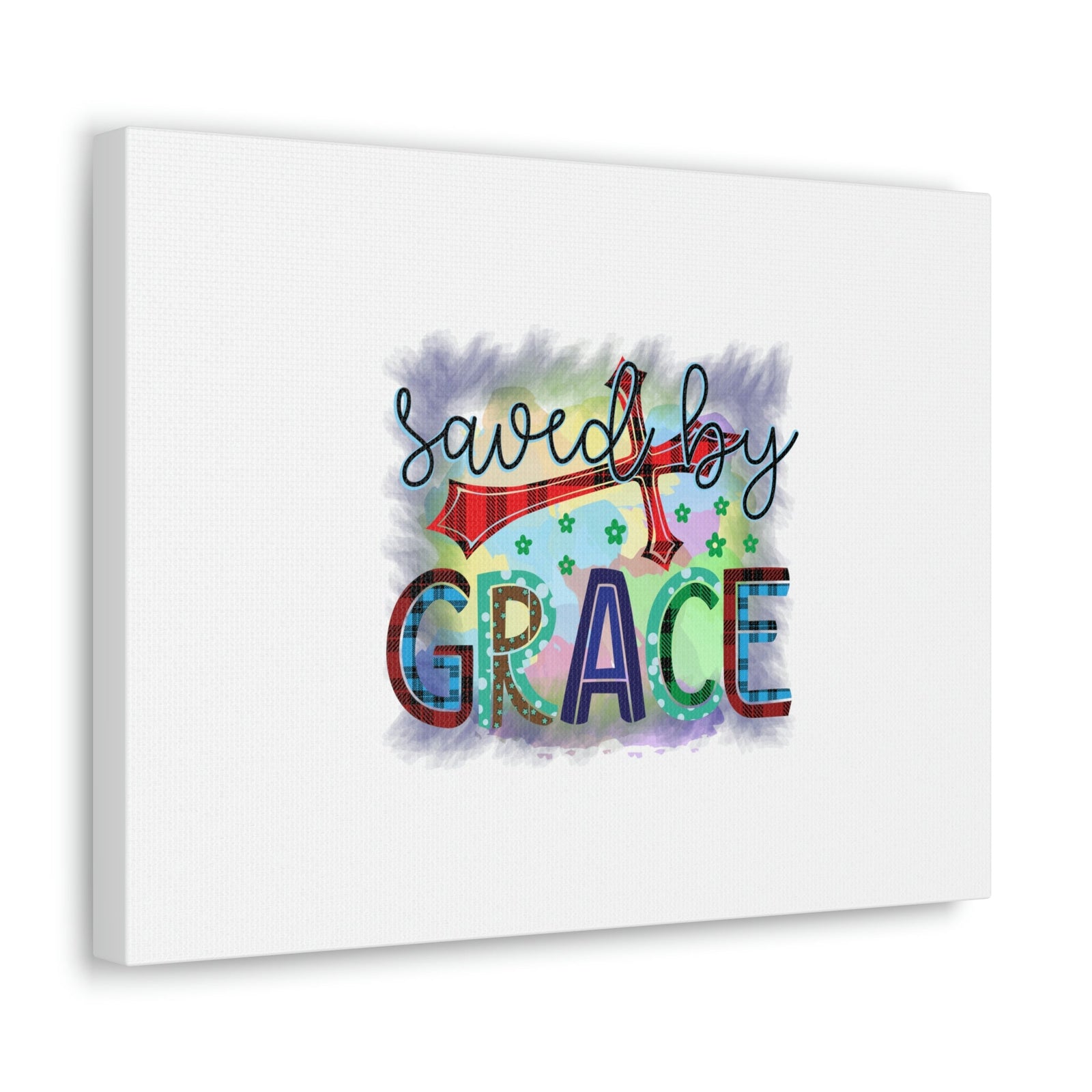 Scripture Walls Saved By Grace Ephesians 2:8-9 Gray Square Christian Wall Art Bible Verse Print Ready to Hang Unframed-Express Your Love Gifts