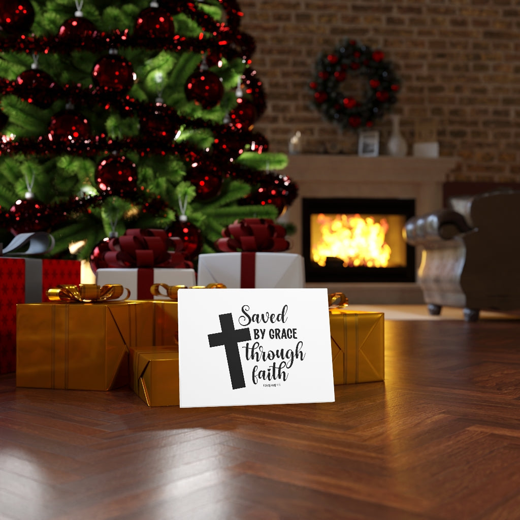 Scripture Walls Saved By Grace Ephesians 2:8 Bible Verse Canvas Christian Wall Art Ready to Hang Unframed-Express Your Love Gifts