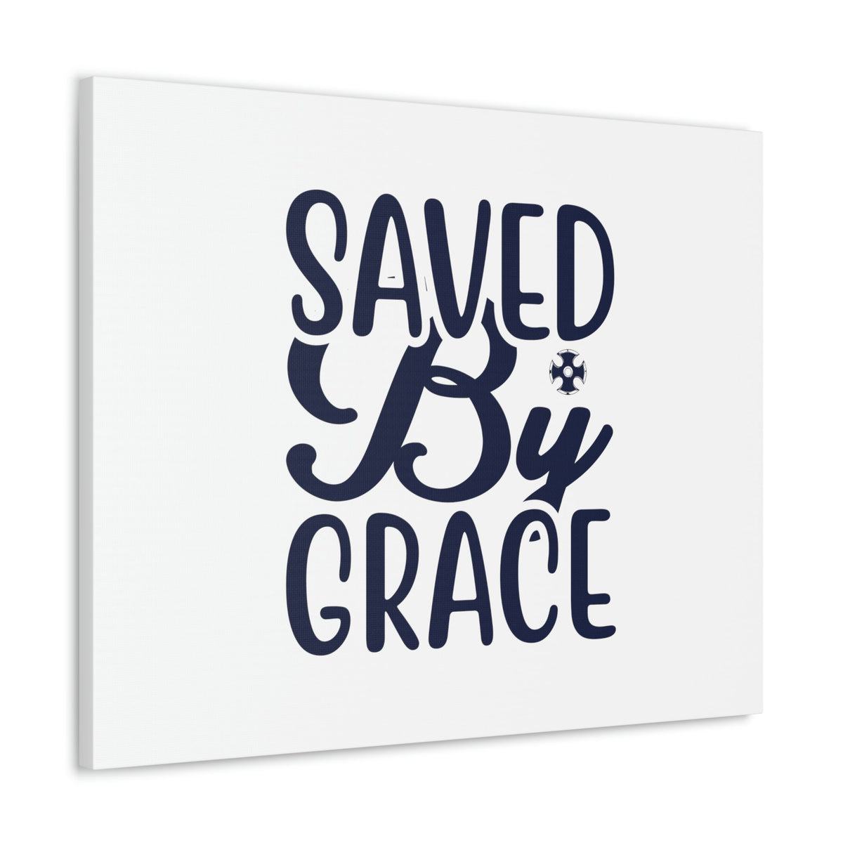 Scripture Walls Saved By Grace Ephesians 2:8 Blue Christian Wall Art Bible Verse Print Ready to Hang Unframed-Express Your Love Gifts