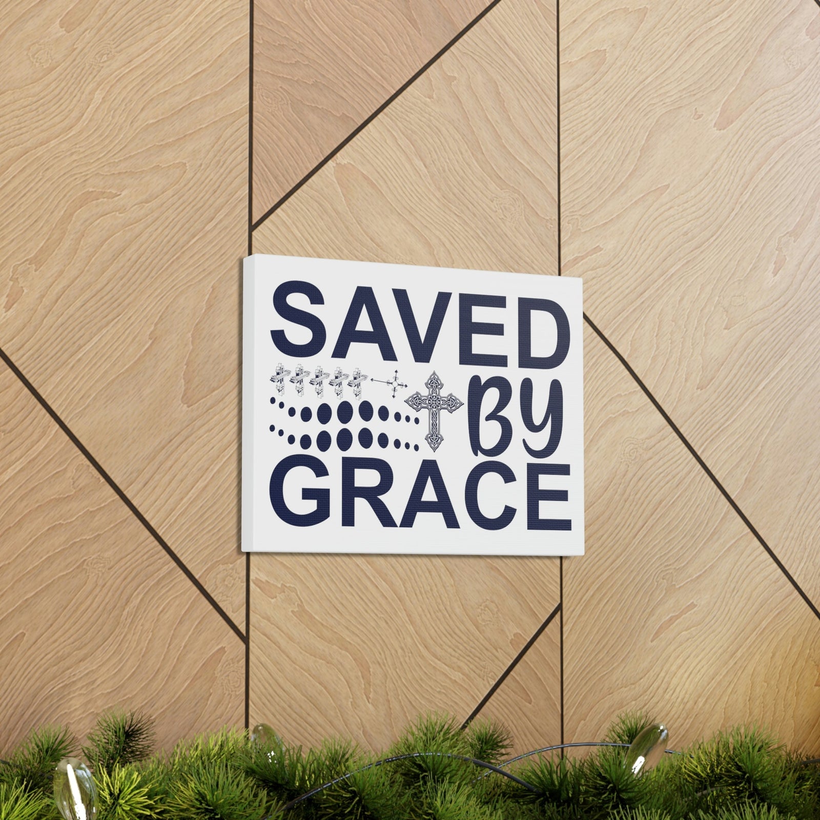 Scripture Walls Saved By Grace Ephesians 2:8 Christian Wall Art Print Ready to Hang Unframed-Express Your Love Gifts