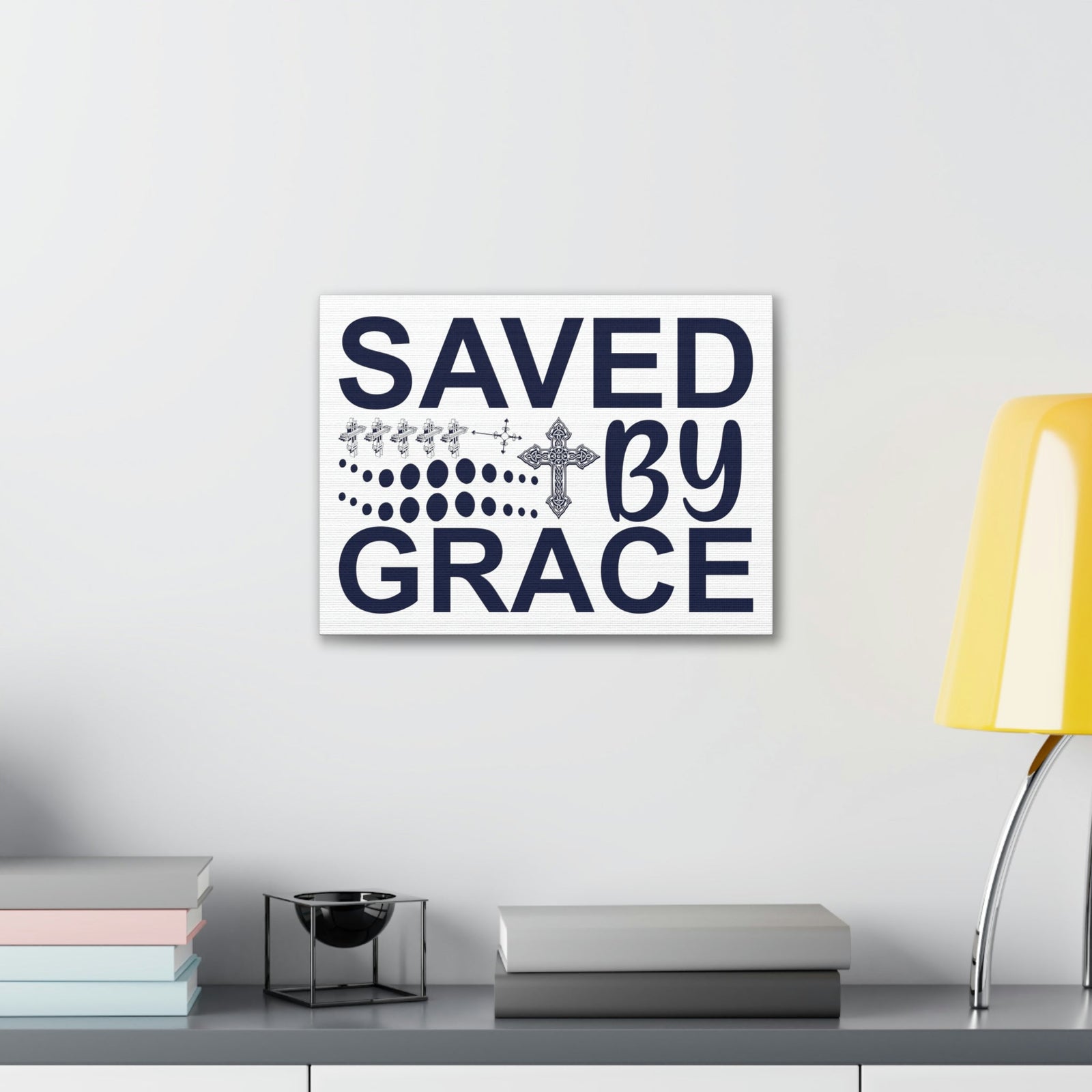 Scripture Walls Saved By Grace Ephesians 2:8 Christian Wall Art Print Ready to Hang Unframed-Express Your Love Gifts