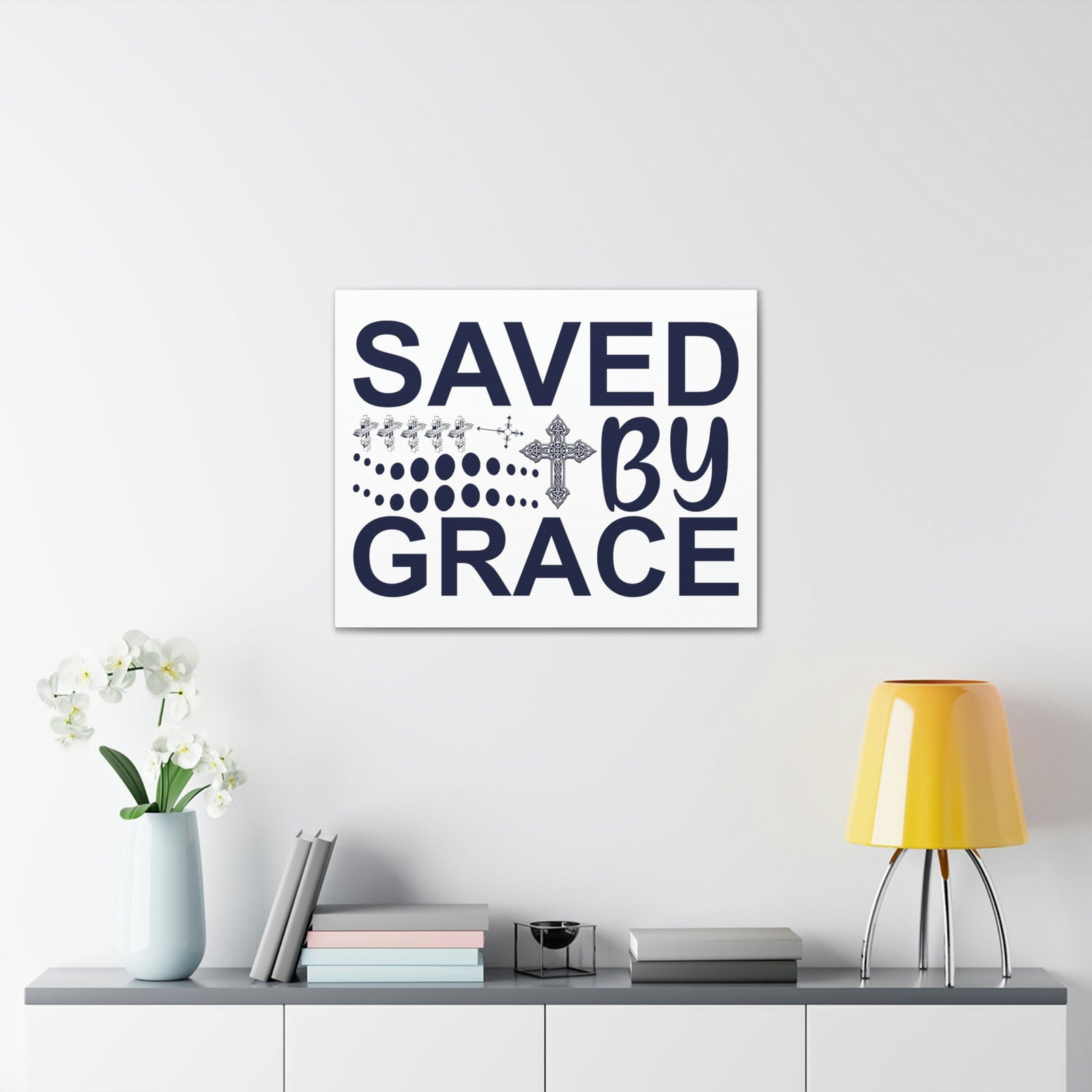 Scripture Walls Saved By Grace Ephesians 2:8 Christian Wall Art Print Ready to Hang Unframed-Express Your Love Gifts