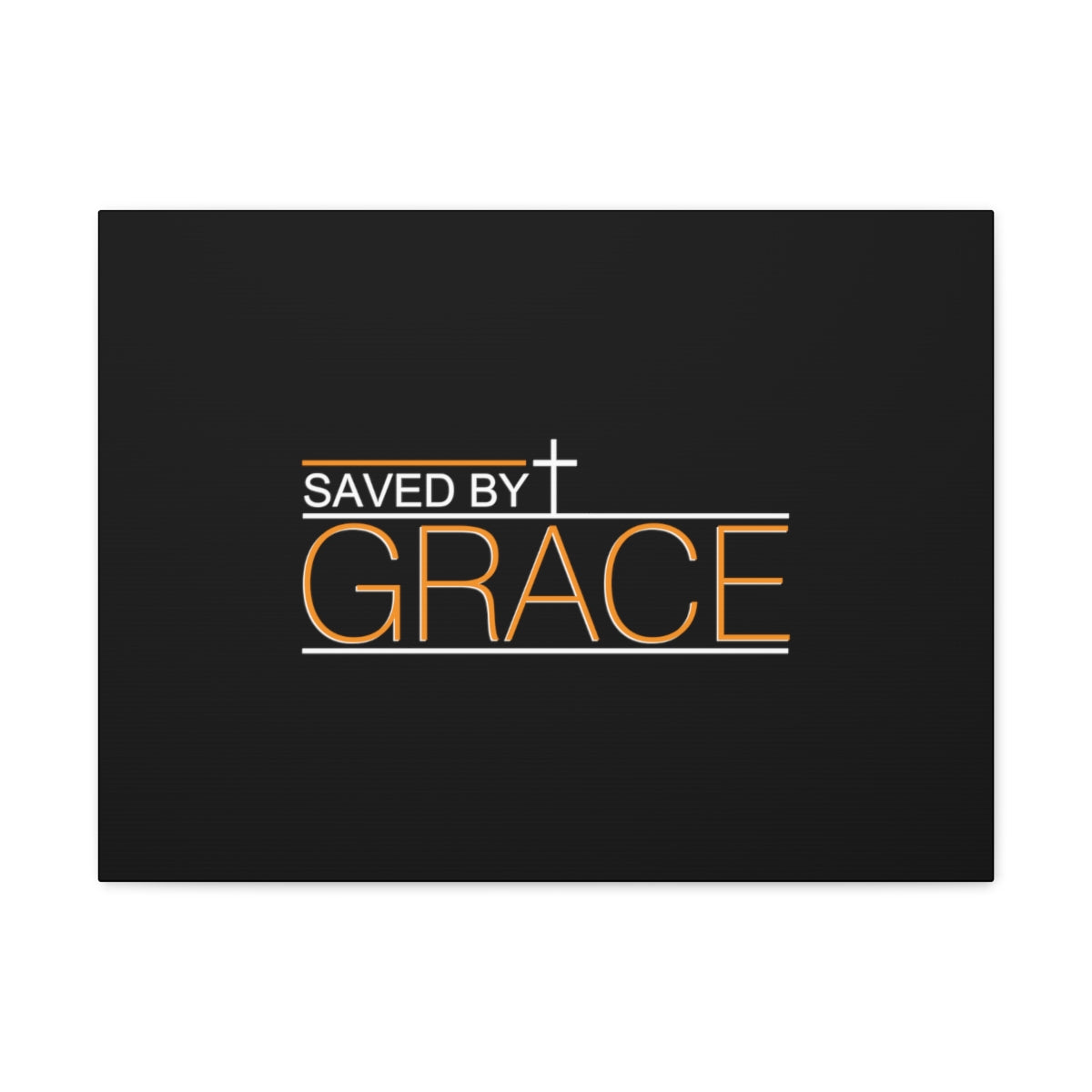 Scripture Walls Saved By Grace Ephesians 2:8 Orange Christian Wall Art Bible Verse Print Ready to Hang Unframed-Express Your Love Gifts