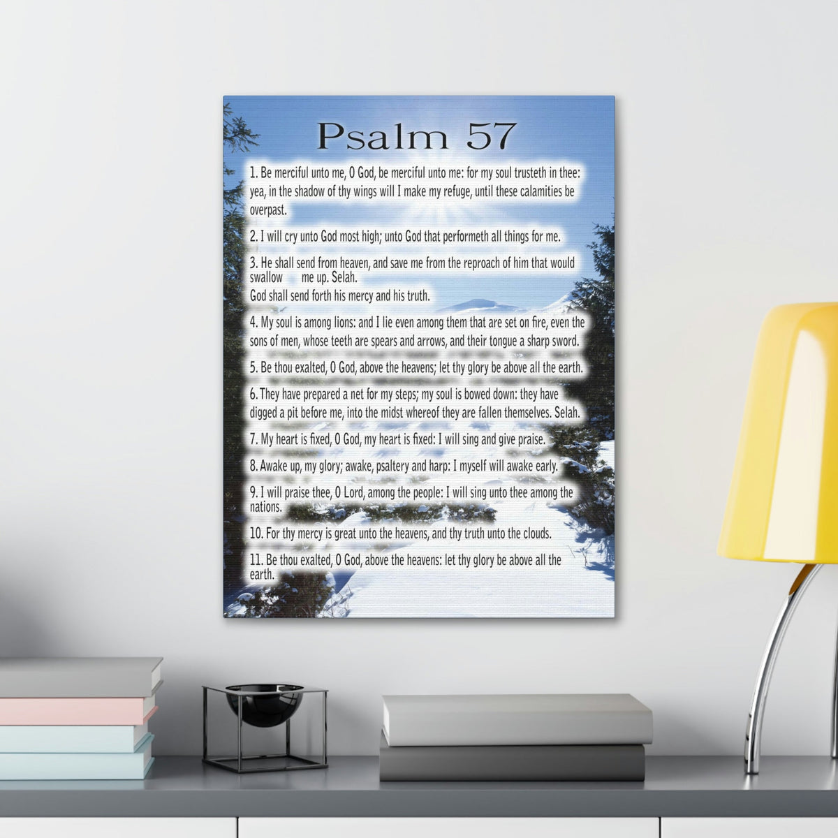 Scripture Walls Saved By Your Mercy Psalm 57:1 Christian Wall Art Print Ready to Hang Unframed-Express Your Love Gifts