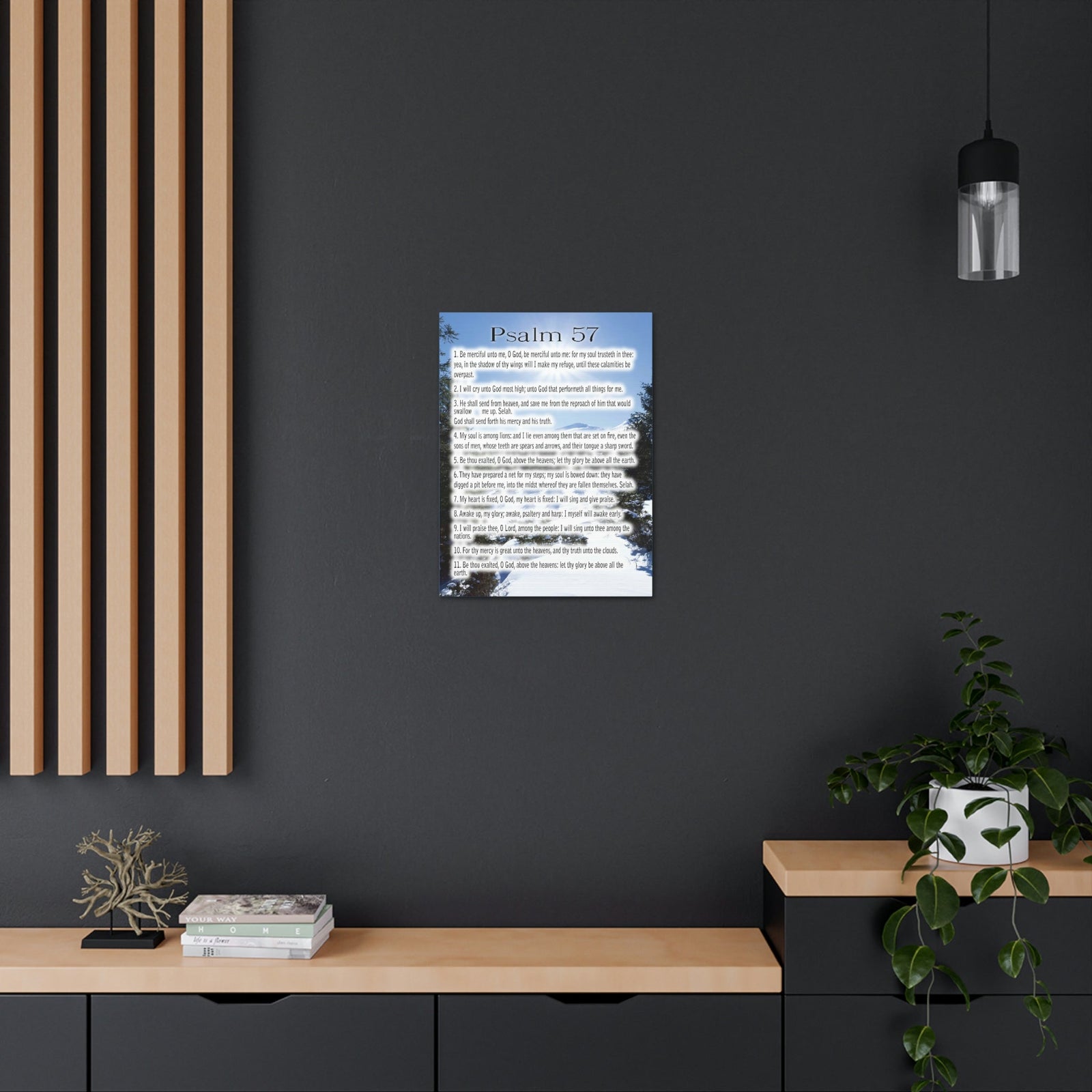 Scripture Walls Saved By Your Mercy Psalm 57:1 Christian Wall Art Print Ready to Hang Unframed-Express Your Love Gifts