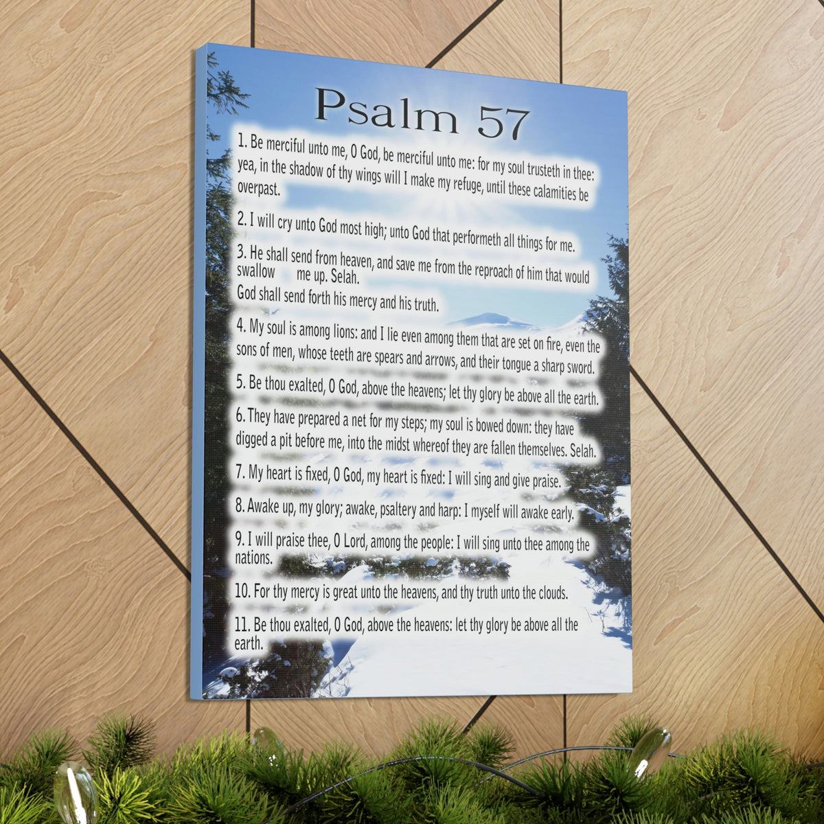 Scripture Walls Saved By Your Mercy Psalm 57:1 Christian Wall Art Print Ready to Hang Unframed-Express Your Love Gifts