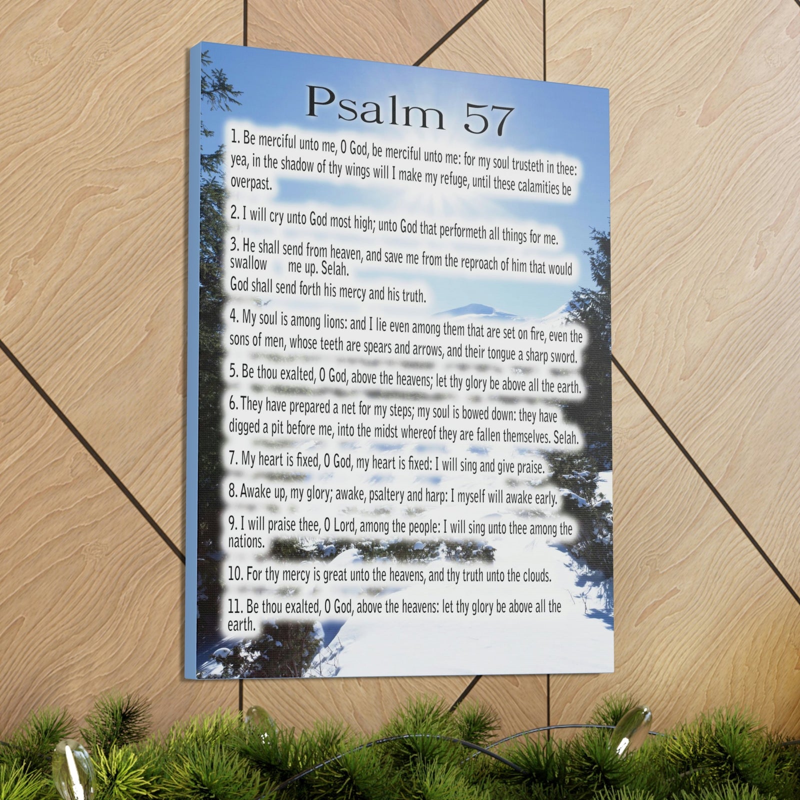 Scripture Walls Saved By Your Mercy Psalm 57:1 Christian Wall Art Print Ready to Hang Unframed-Express Your Love Gifts
