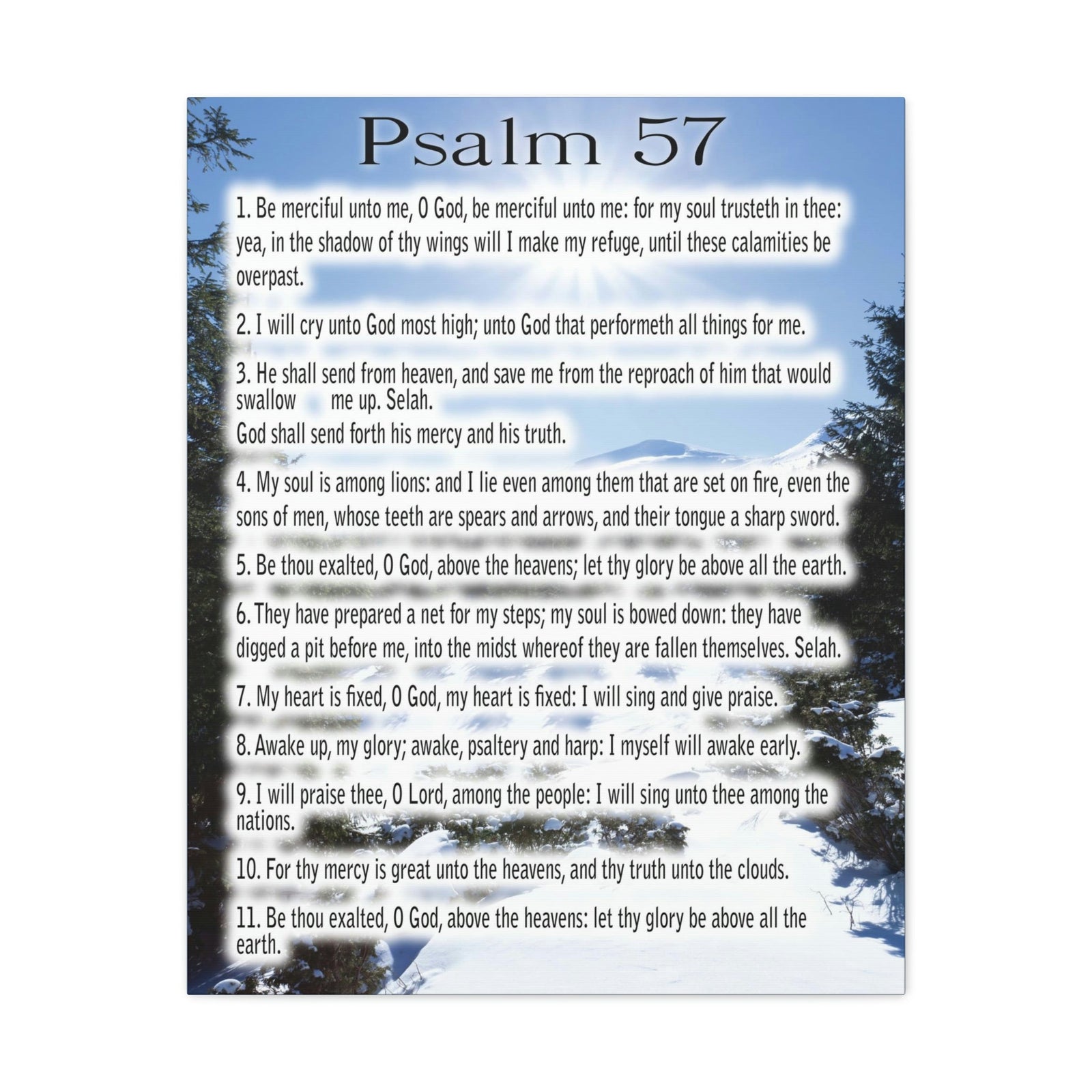 Scripture Walls Saved By Your Mercy Psalm 57:1 Christian Wall Art Print Ready to Hang Unframed-Express Your Love Gifts