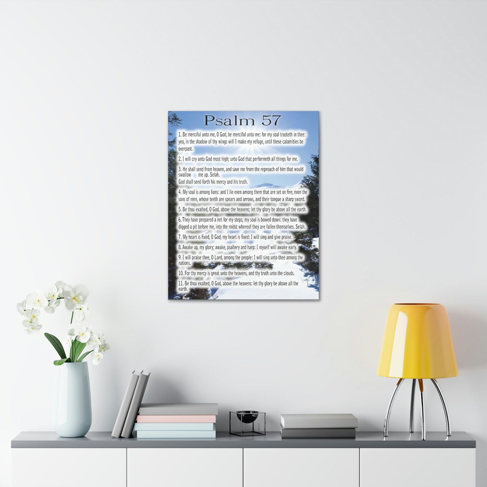 Scripture Walls Saved By Your Mercy Psalm 57:1 Christian Wall Art Print Ready to Hang Unframed-Express Your Love Gifts