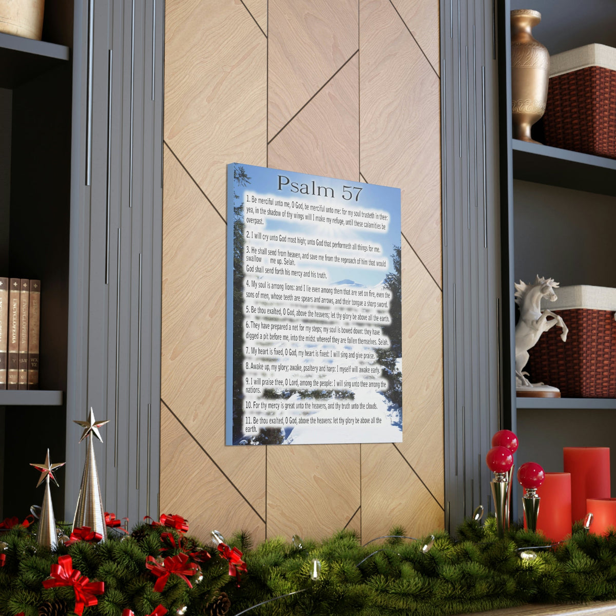 Scripture Walls Saved By Your Mercy Psalm 57:1 Christian Wall Art Print Ready to Hang Unframed-Express Your Love Gifts