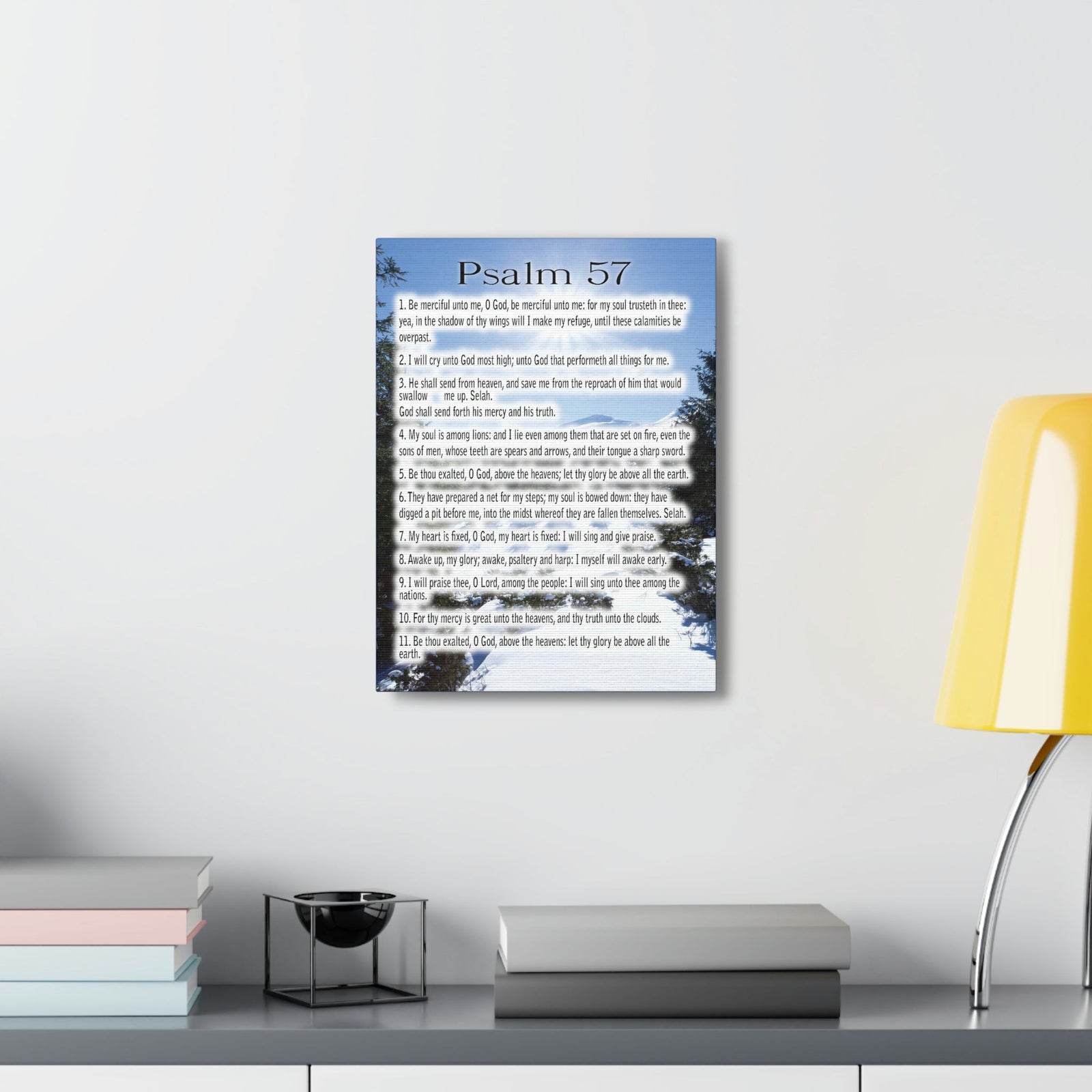 Scripture Walls Saved By Your Mercy Psalm 57:1 Christian Wall Art Print Ready to Hang Unframed-Express Your Love Gifts