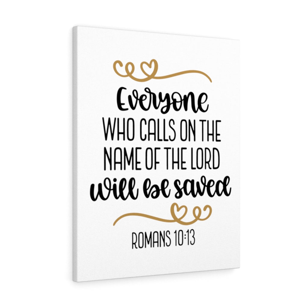 Scripture Walls Saved Romans 10:13 Bible Verse Canvas Christian Wall Art Ready to Hang Unframed-Express Your Love Gifts
