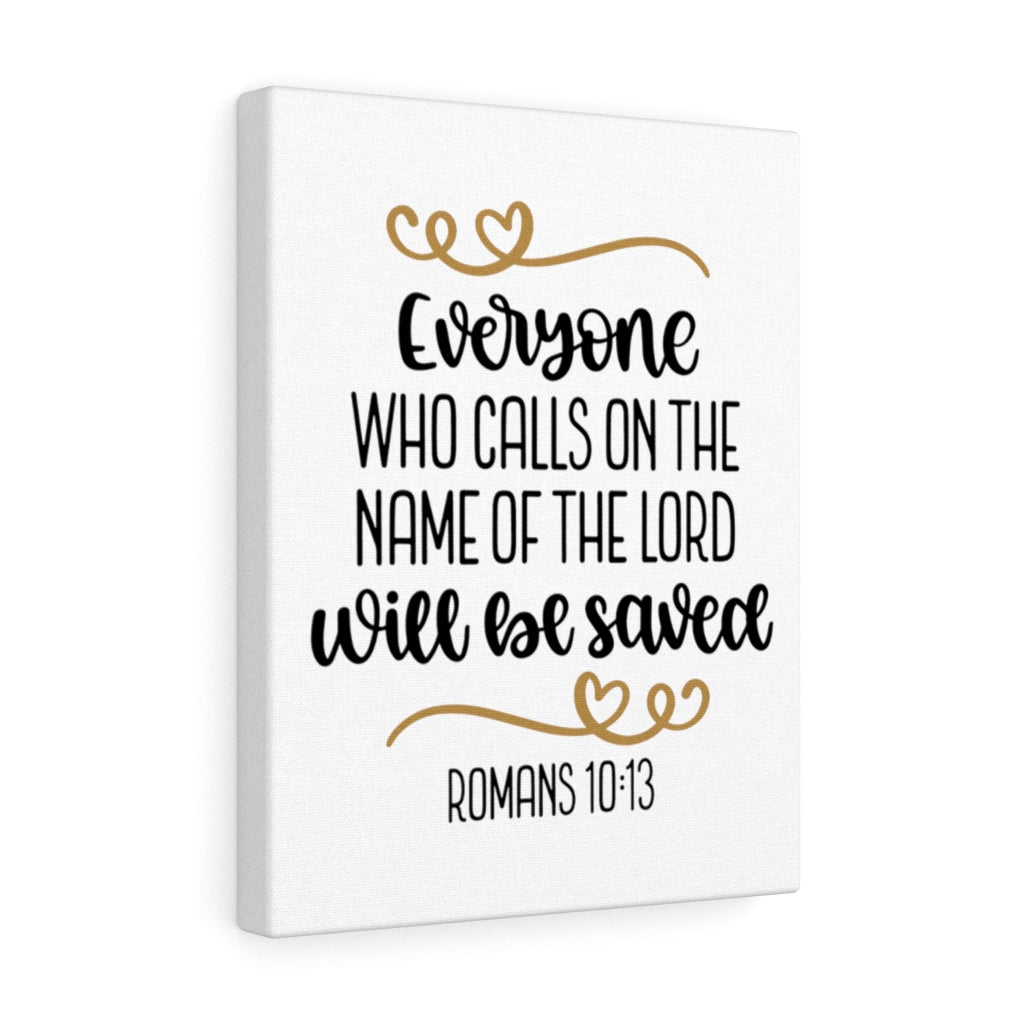 Scripture Walls Saved Romans 10:13 Bible Verse Canvas Christian Wall Art Ready to Hang Unframed-Express Your Love Gifts