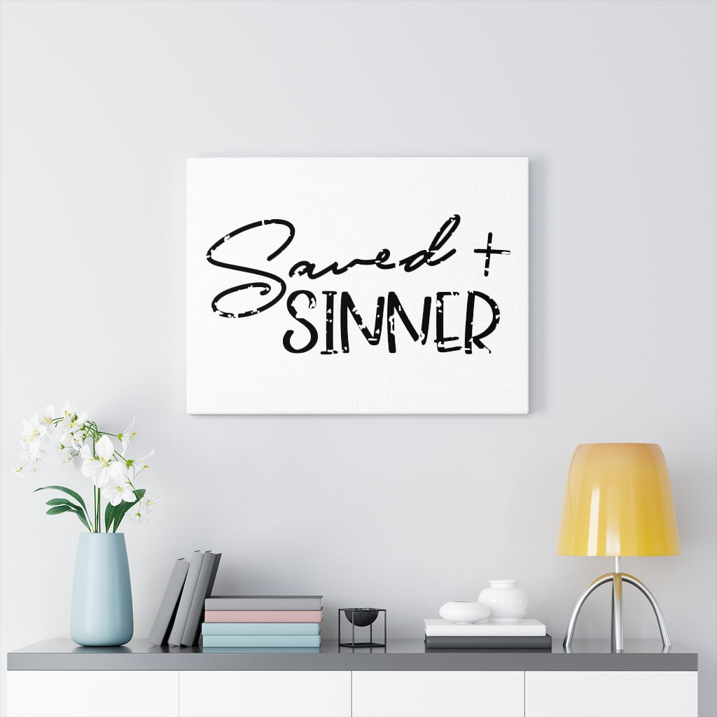 Scripture Walls Saved Sinner Bible Verse Canvas Christian Wall Art Ready to Hang Unframed-Express Your Love Gifts