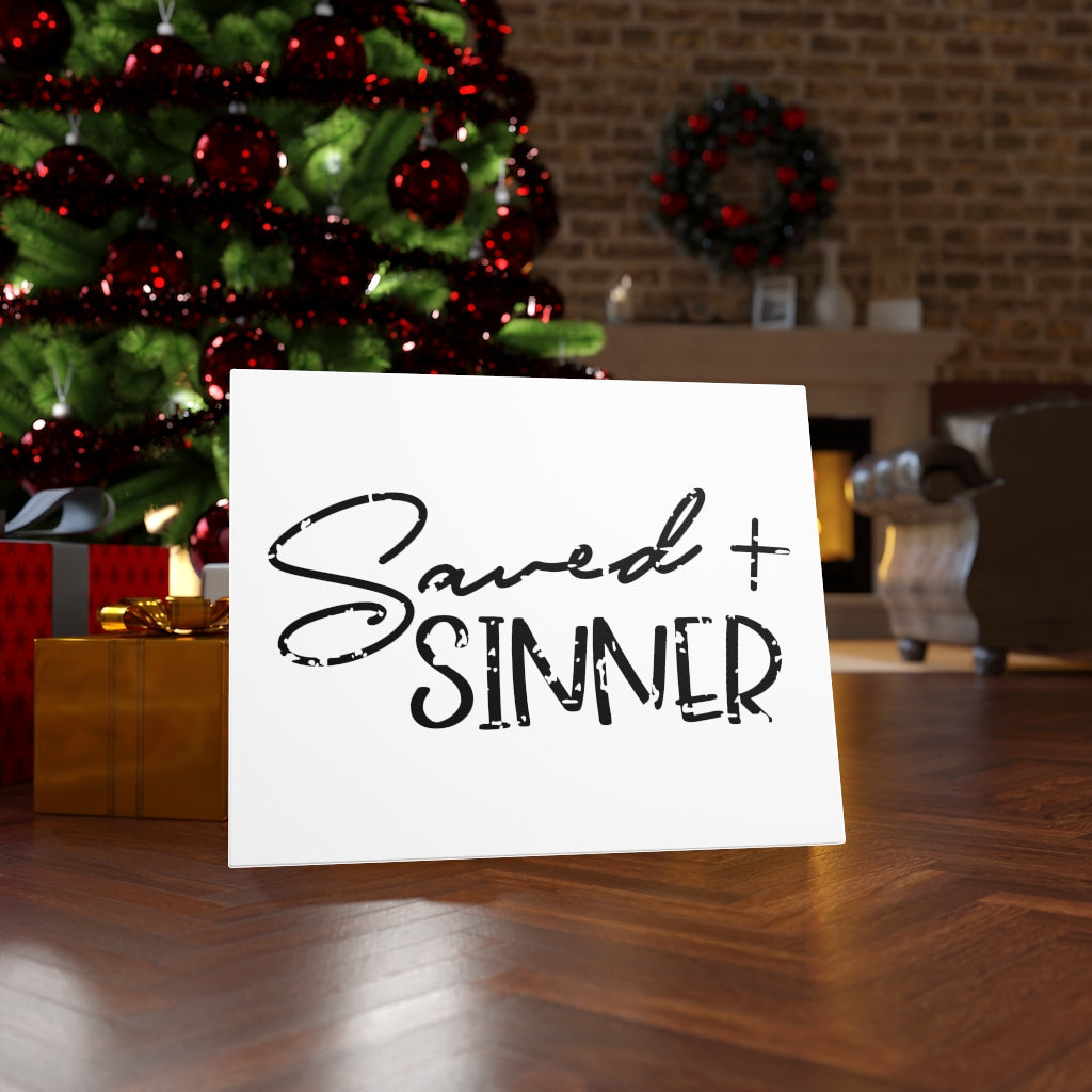 Scripture Walls Saved Sinner Bible Verse Canvas Christian Wall Art Ready to Hang Unframed-Express Your Love Gifts