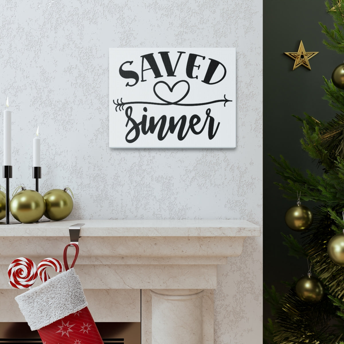 Scripture Walls Saved Sinner Heart 1 Timothy 1:15 Christian Wall Art Print Ready to Hang Unframed-Express Your Love Gifts