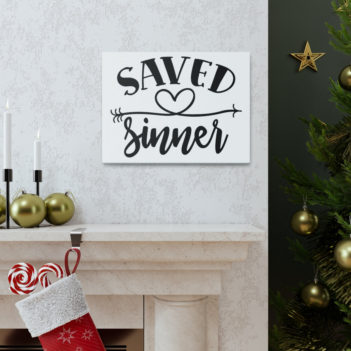 Scripture Walls Saved Sinner Heart 1 Timothy 1:15 Christian Wall Art Print Ready to Hang Unframed-Express Your Love Gifts