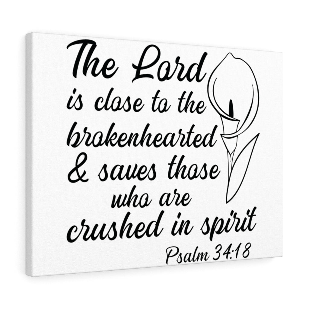 Scripture Walls Saves Those Who Psalm 34:18 Bible Verse Canvas Christian Wall Art Ready to Hang Unframed-Express Your Love Gifts