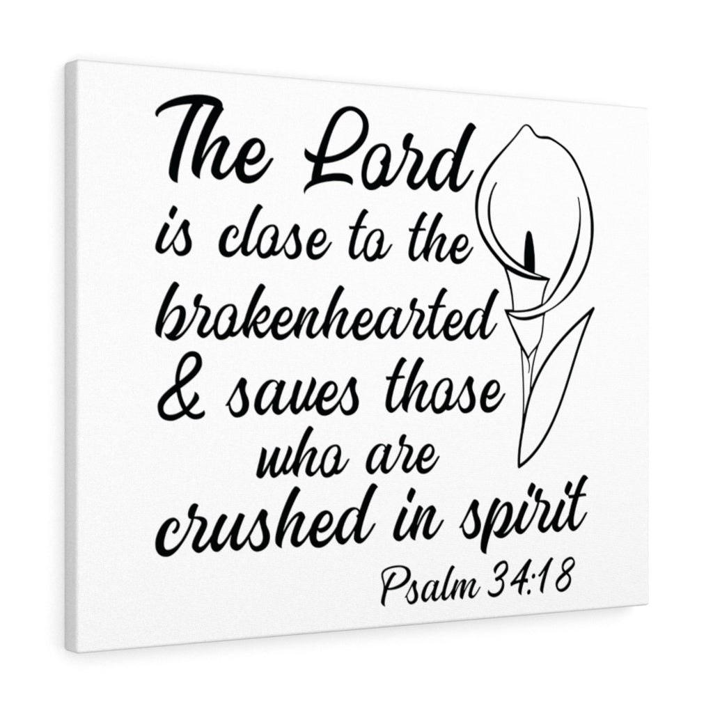 Scripture Walls Saves Those Who Psalm 34:18 Bible Verse Canvas Christian Wall Art Ready to Hang Unframed-Express Your Love Gifts