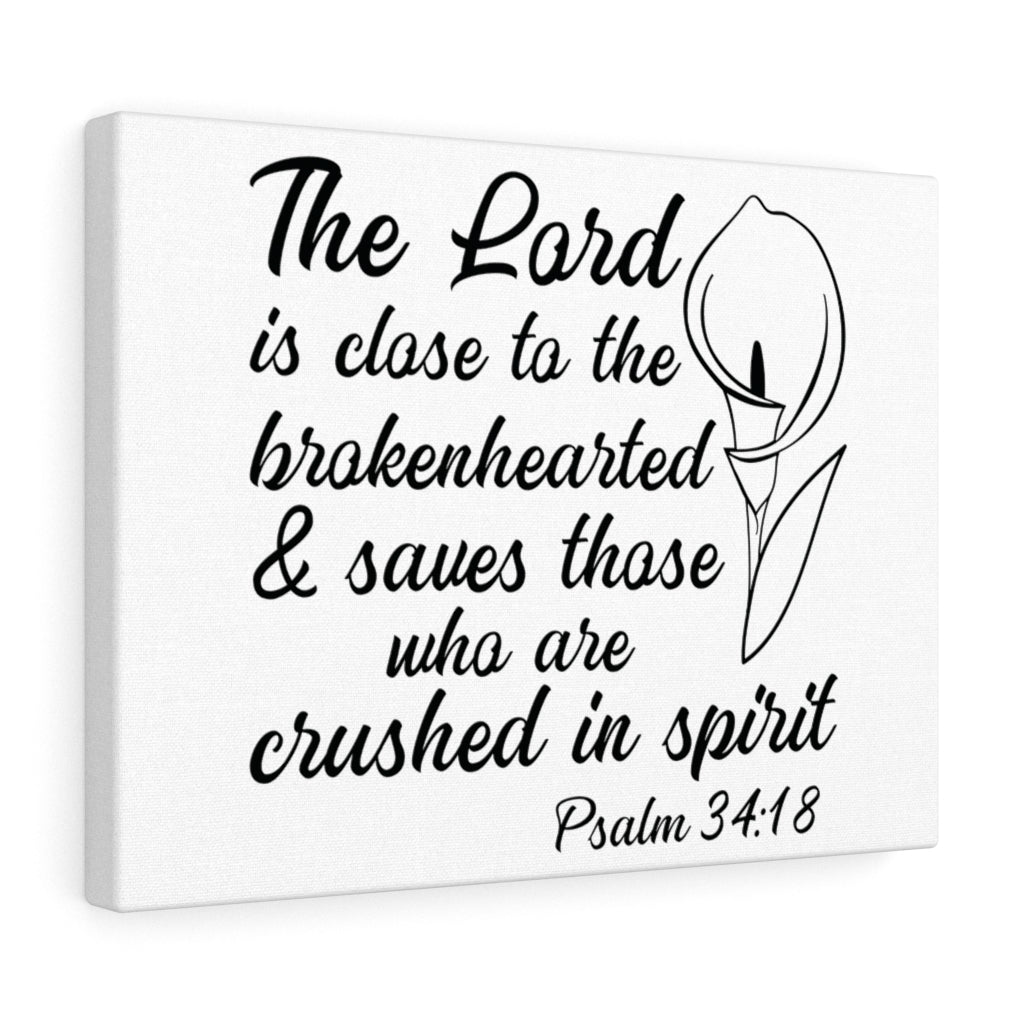 Scripture Walls Saves Those Who Psalm 34:18 Bible Verse Canvas Christian Wall Art Ready to Hang Unframed-Express Your Love Gifts